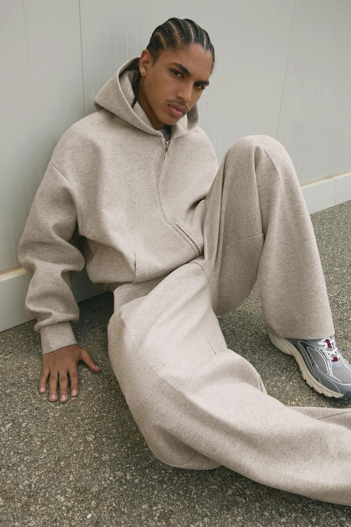 سویشرت پیراهن پارچه ای زیپ اورجینال Bershka