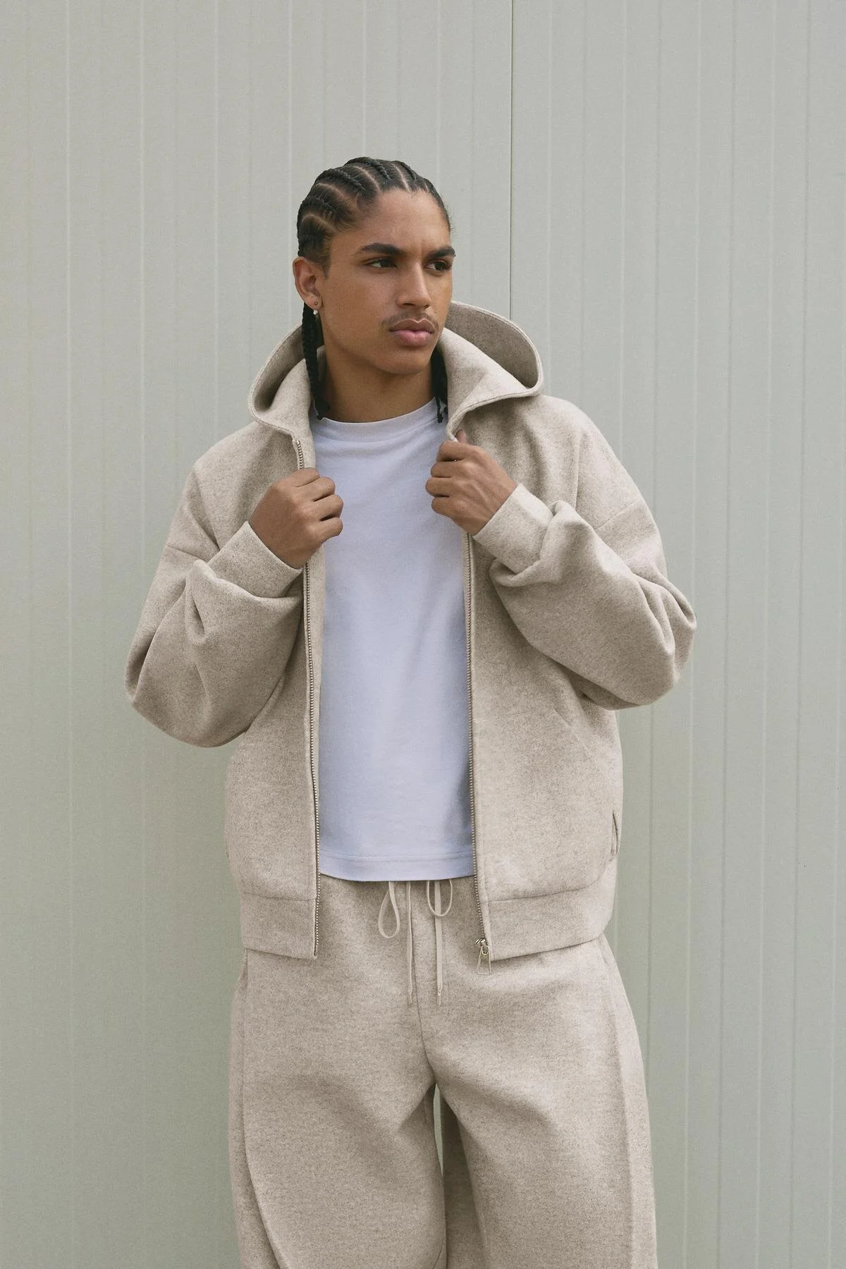 سویشرت پیراهن پارچه ای زیپ اورجینال Bershka
