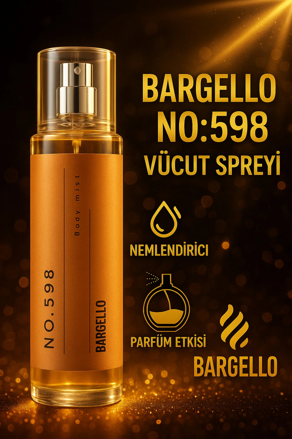 اسپری بدن مردانه مدل No.598 با حجم 210 میلی لیتر Bargello