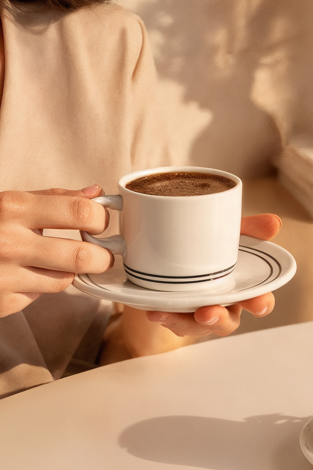 فنجان قهوه 4 تکه ذهنی سیاه Güral Porselen