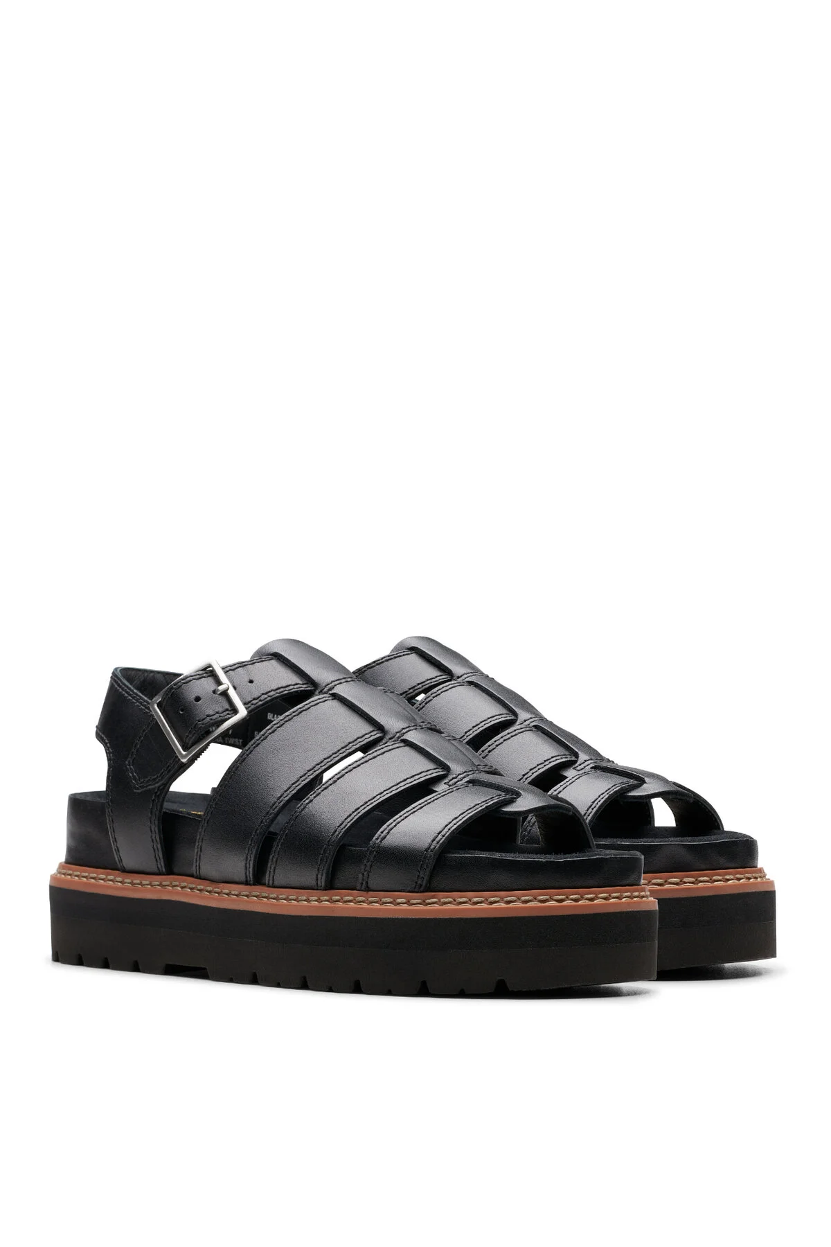 کفش زنانه صندل چرمی زن سیاه 26176317 کلارکس CLARKS