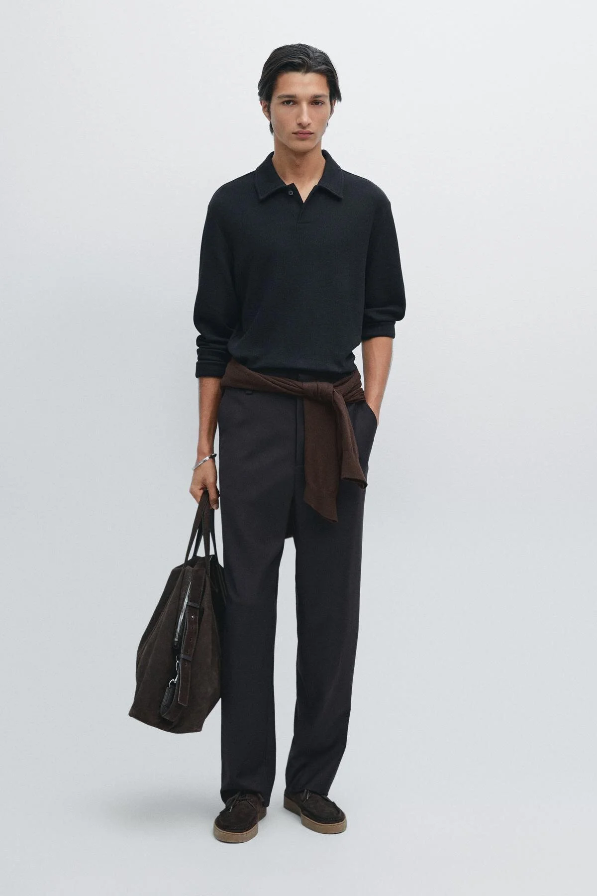 تی شرت یقه پولو آستین بلند چوگان یاکا Massimo Dutti