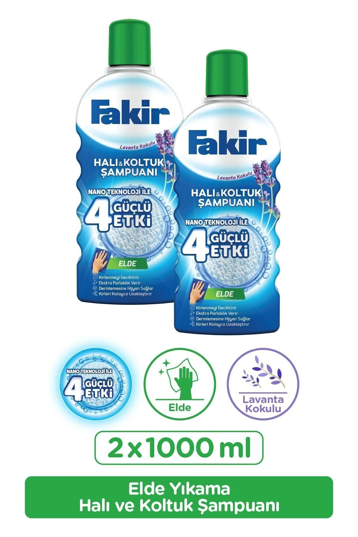 شامپوی فرش نانو اسطوخودوس دست و شامپو صندلی 1000 میلی لیتر X 2 قطعه فکر Fakir