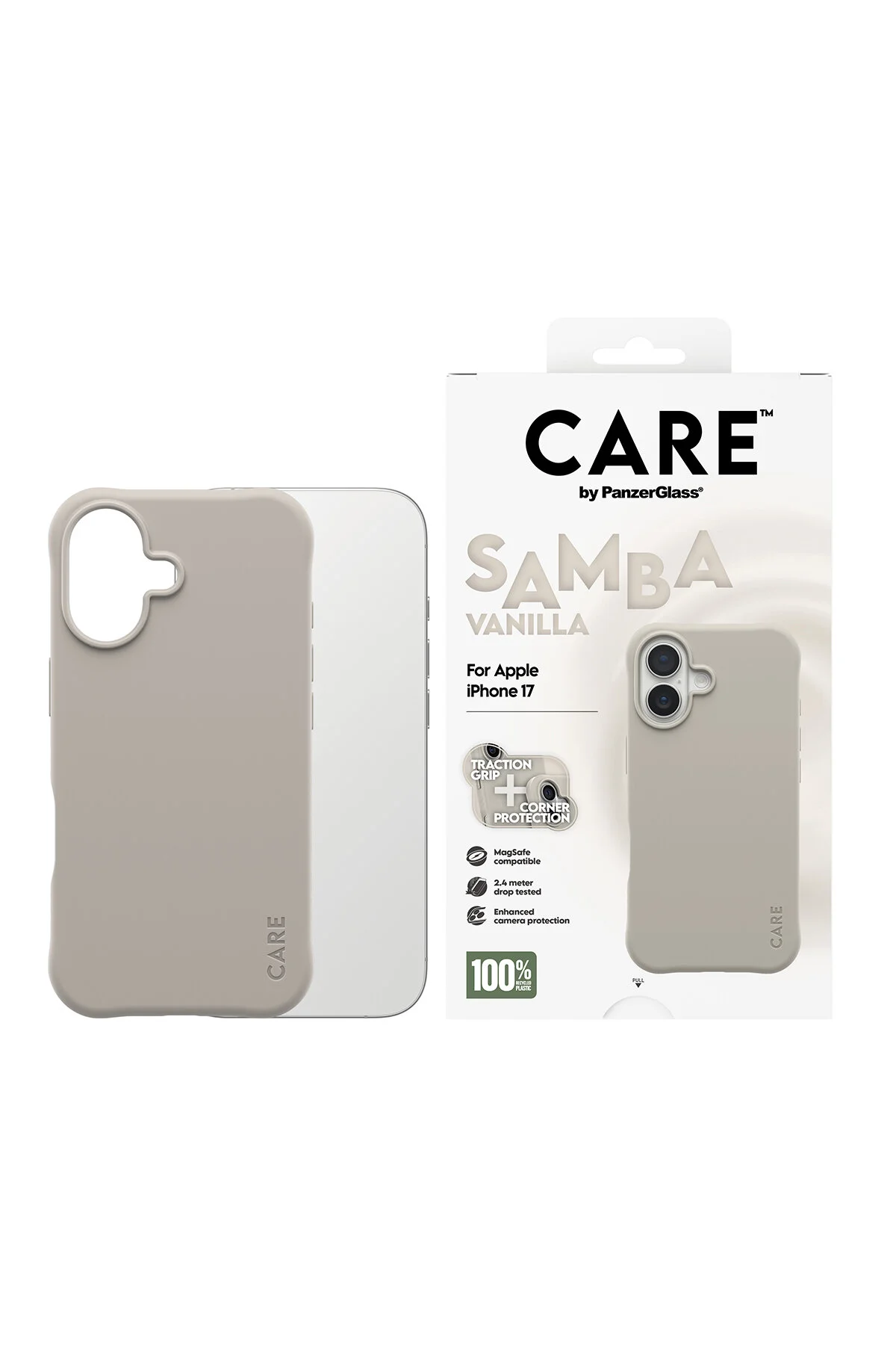 کاور و قاب شیک IPHONE 17 SAMBA VANILLA MAGSAFE سازگار CARE by PanzerGlass®