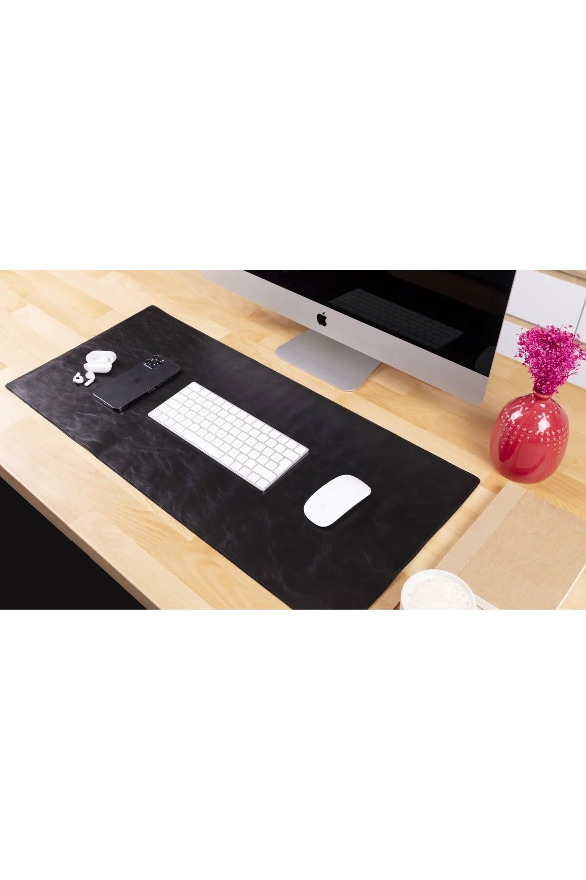 کاور و قاب رومیزی چرم 80 37CM مشکی sinerjim