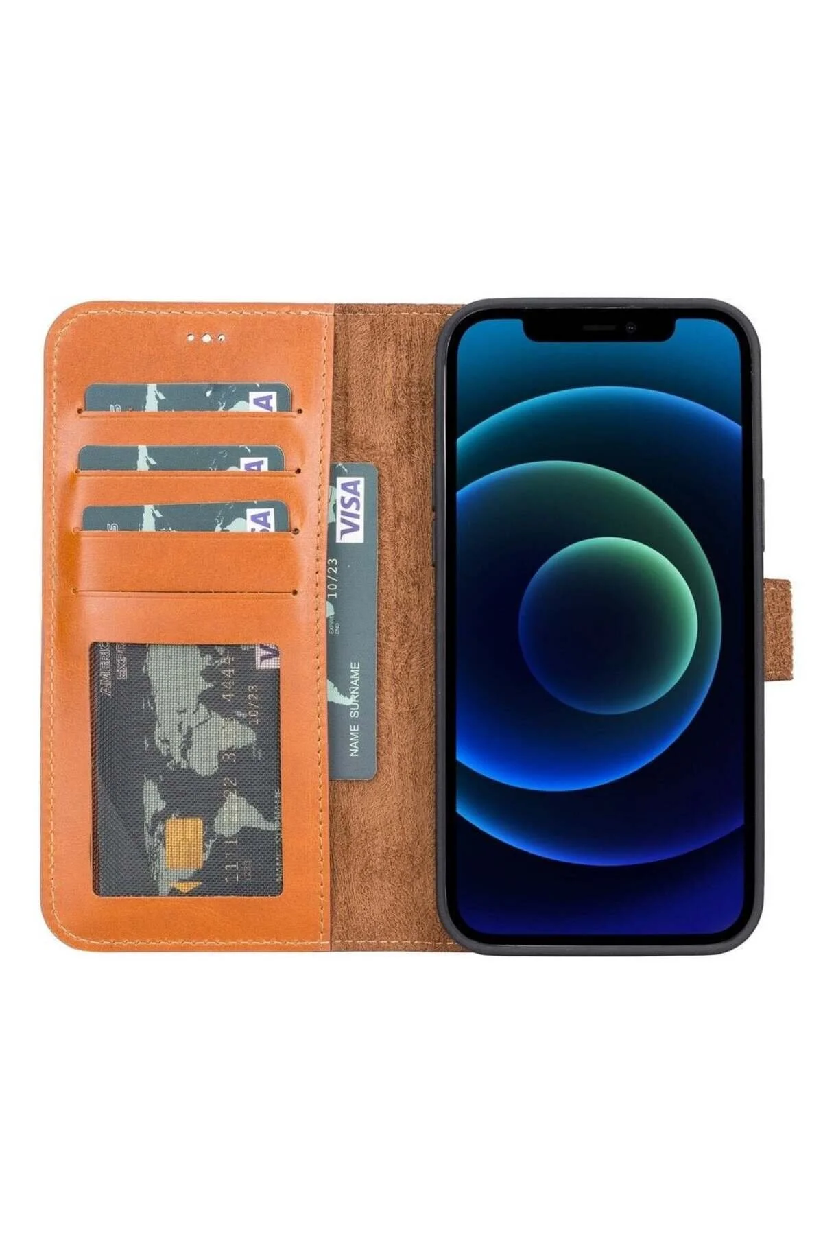 کاور و قاب کیف پول چرمی سازگار APPLE IPHONE 13 PRO MAX قهوه ای sinerjim