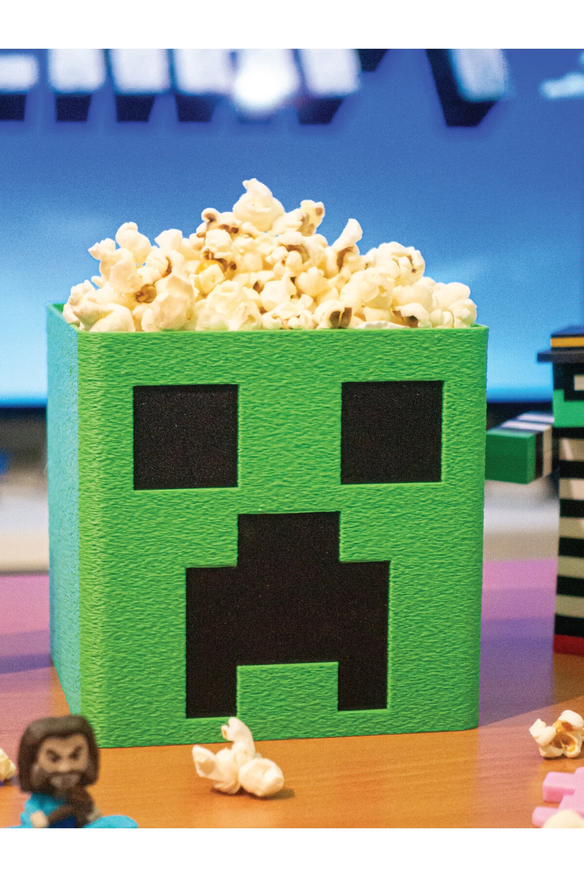 اسباب بازی های فیگور دیگر جعبه چند منظوره با مضمون BLOCK ADVENTURE CREEPER MINECRAFT BUCKET GiginGo