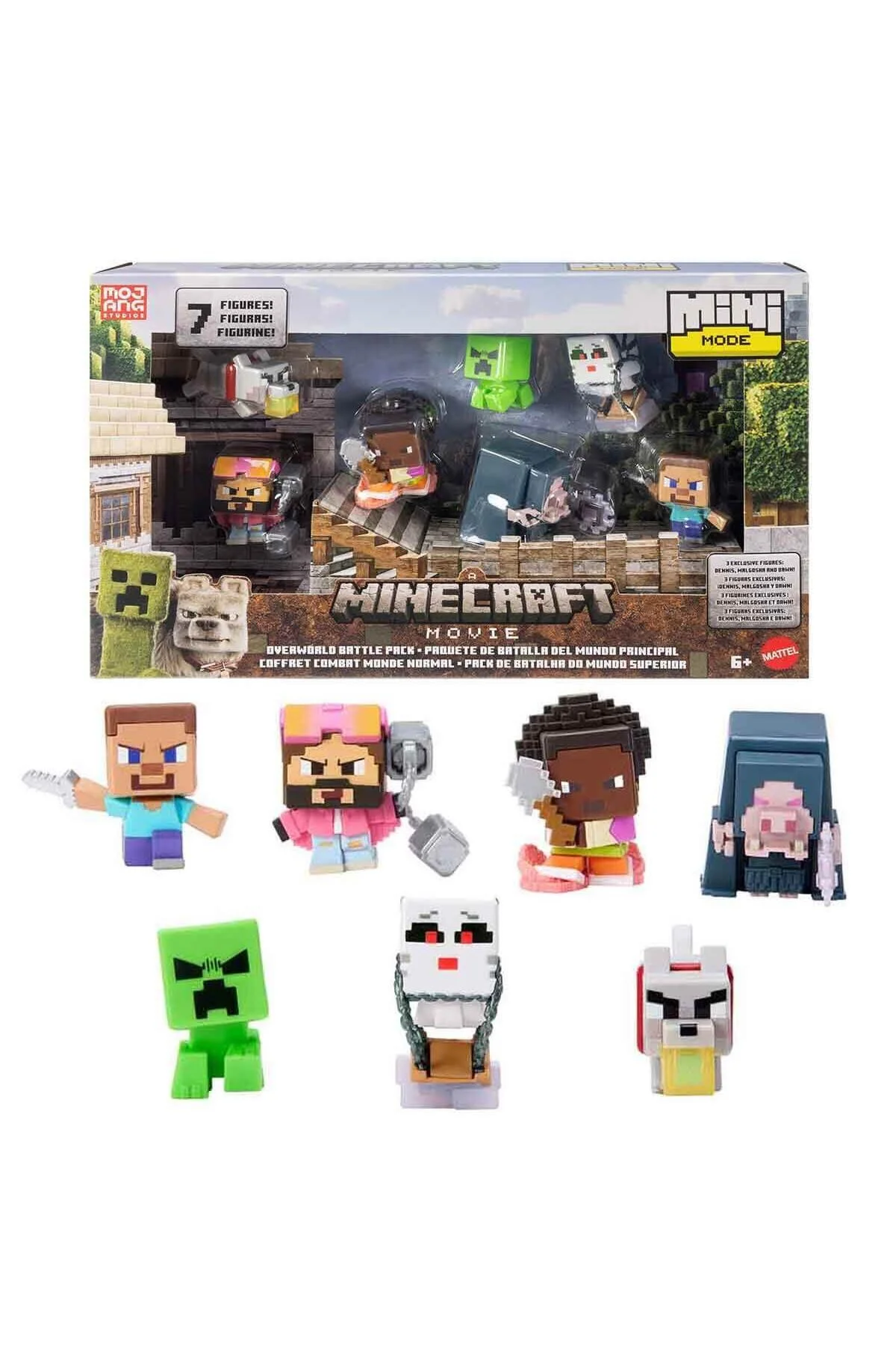 اسباب بازی های فیگور شخصیت مجموعه 7 اکشن فیلم OVERWORLD BATTLE JFM3 Minecraft