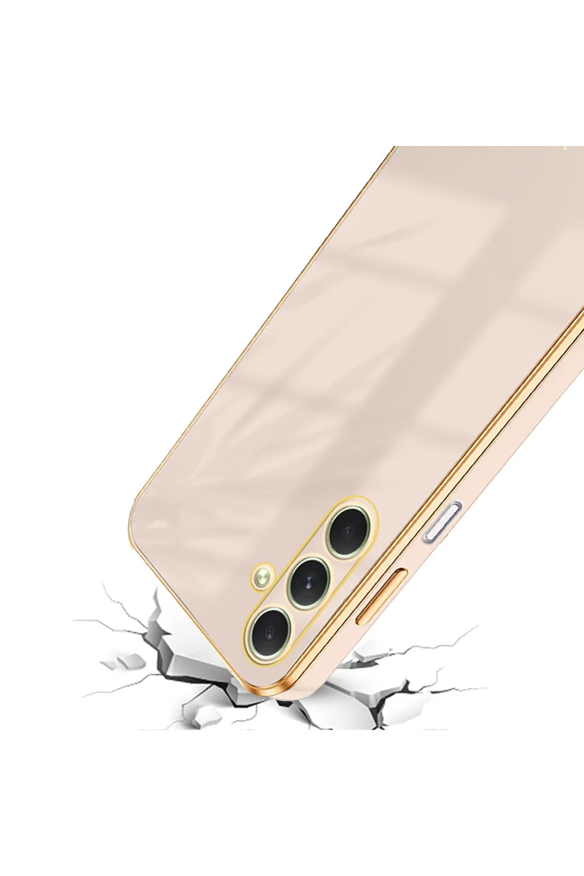 کاور و قاب پوشش محافظ سیلیکونی طلا دوزی شده با لبه های براق دوربین SAMSUNG GALAXY S25 FE Rivor
