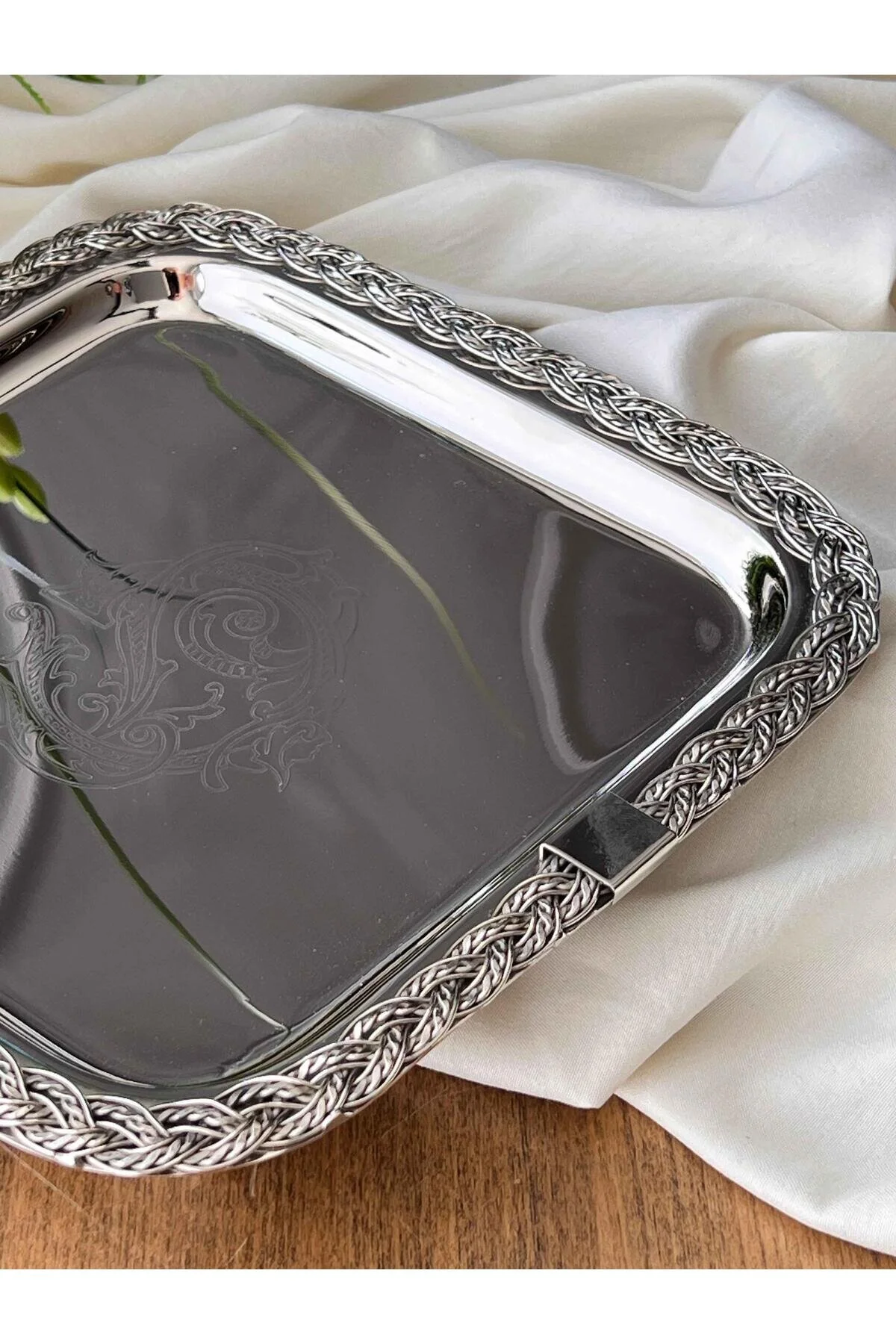 سینی طناب به تفصیل ارائه فلزی مربع 19X19X4CM ROSSEV