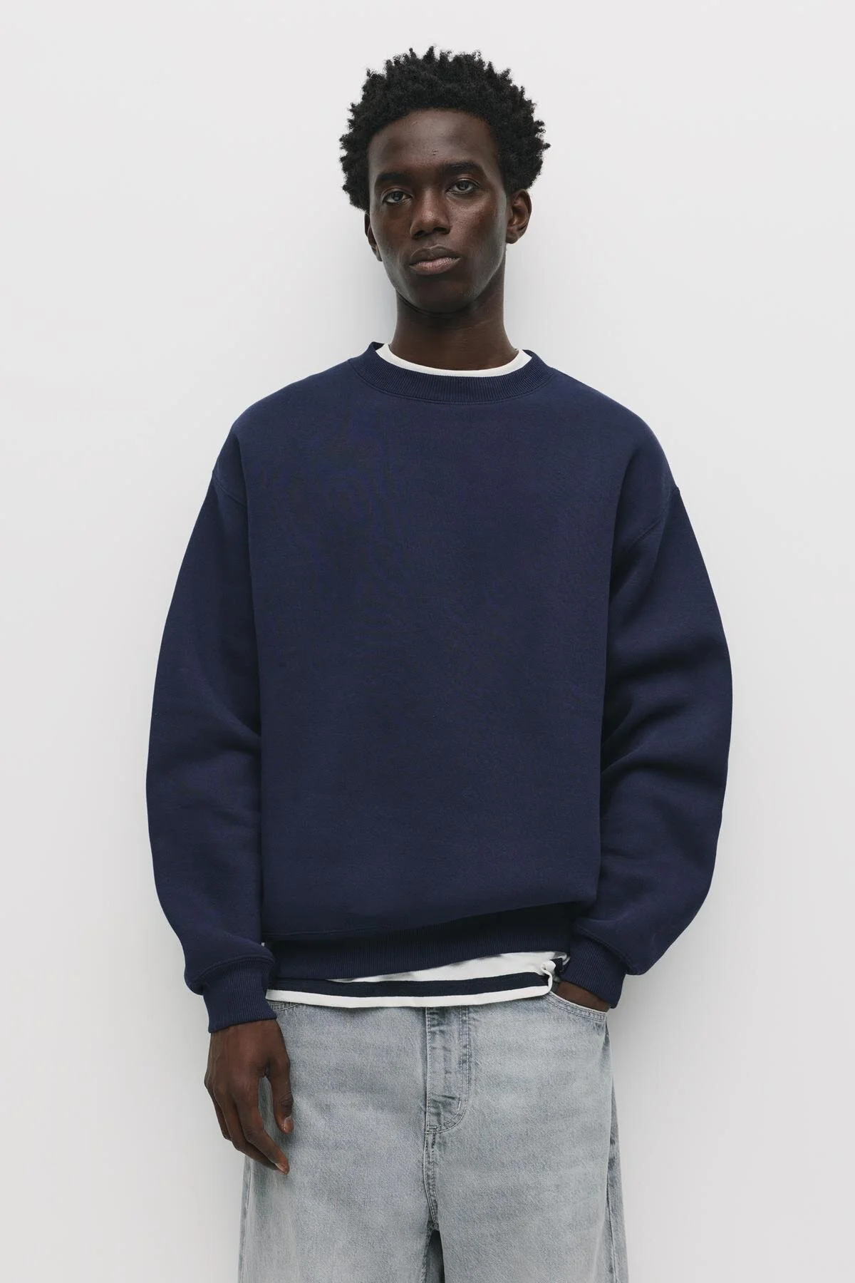 سویشرت پیراهن یقه دوچرخه اساسی اورجینال Pull & Bear