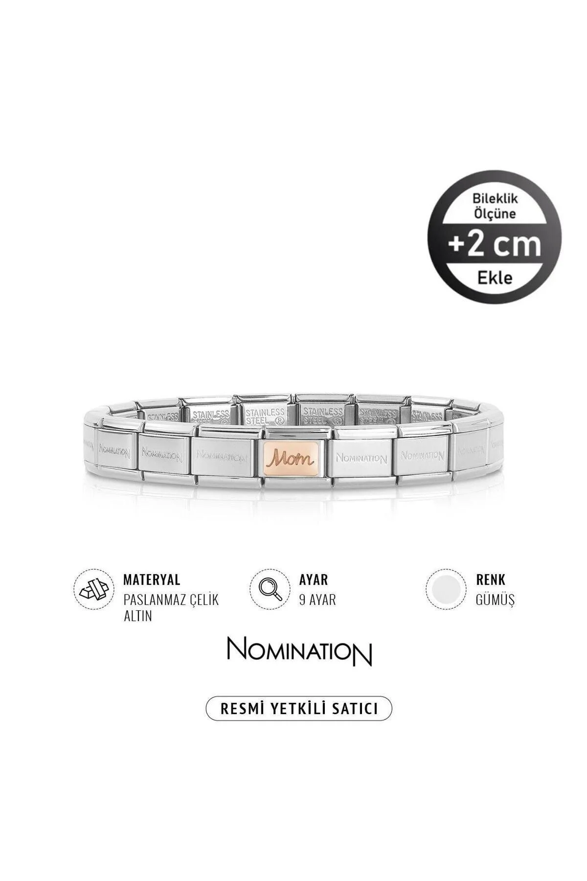 دستبند فولادی مردانه و زنانه ایتالیا مجموعه 9 تنظیم صفحه شمع طلا NOMİNATİON