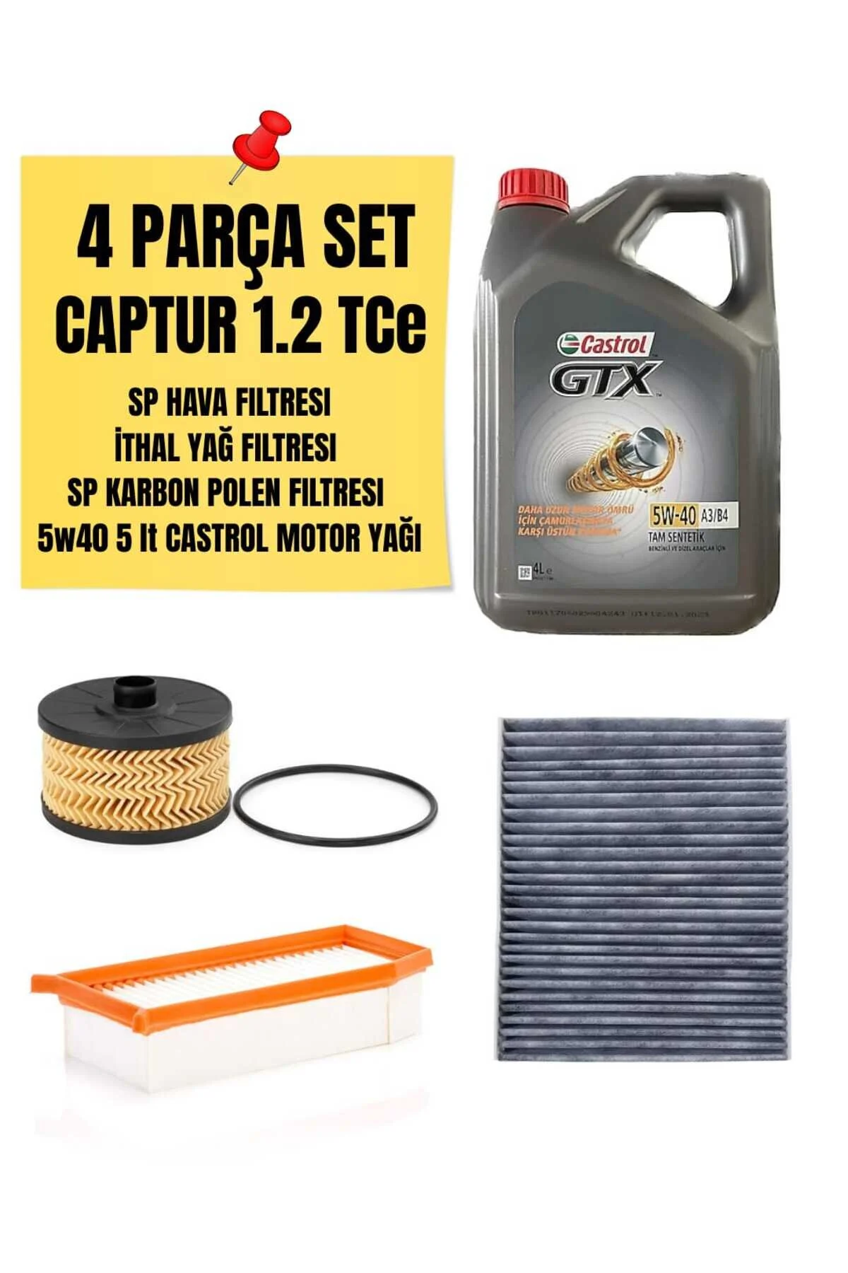 روغن و مکمل موتور ست نگهداری 4 تکه CAPTUR 1.2 TCE SP