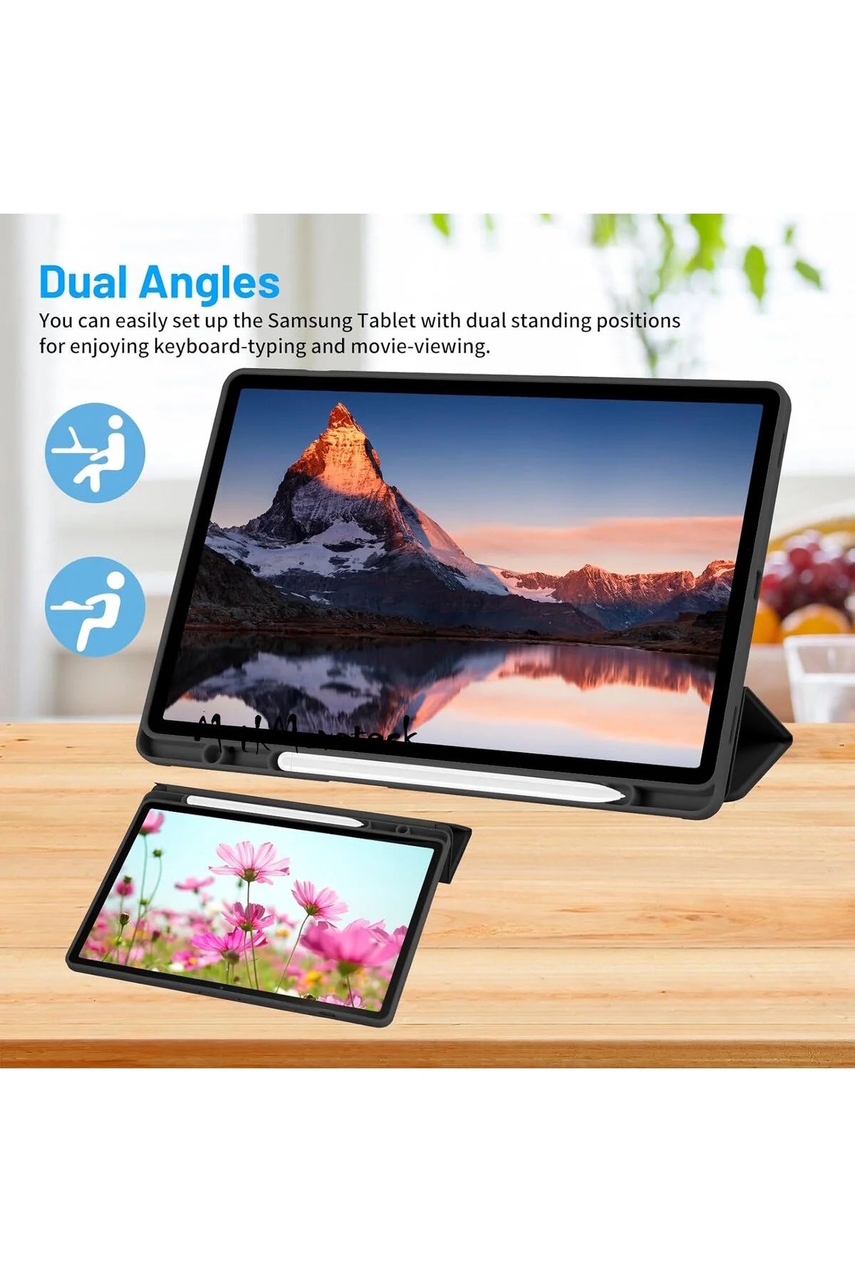 کاور تبلت LENOVO TAB M10 10.1 اینچی سیلیکونی نرم با محفظه قلم هوشمند پایه تاشو m.tk moveteck
