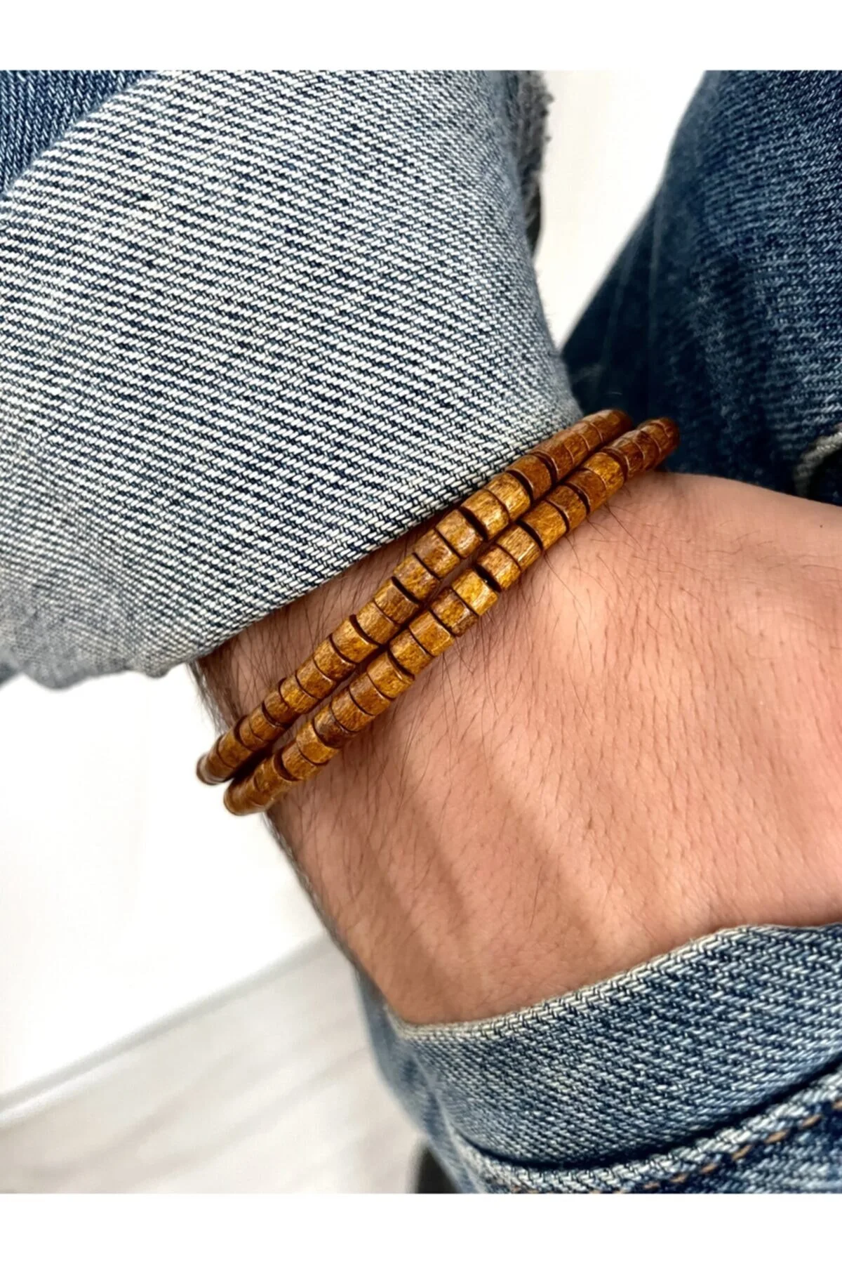 دستبند فشن ست چوبی رنگ عسلی Padore Accessory