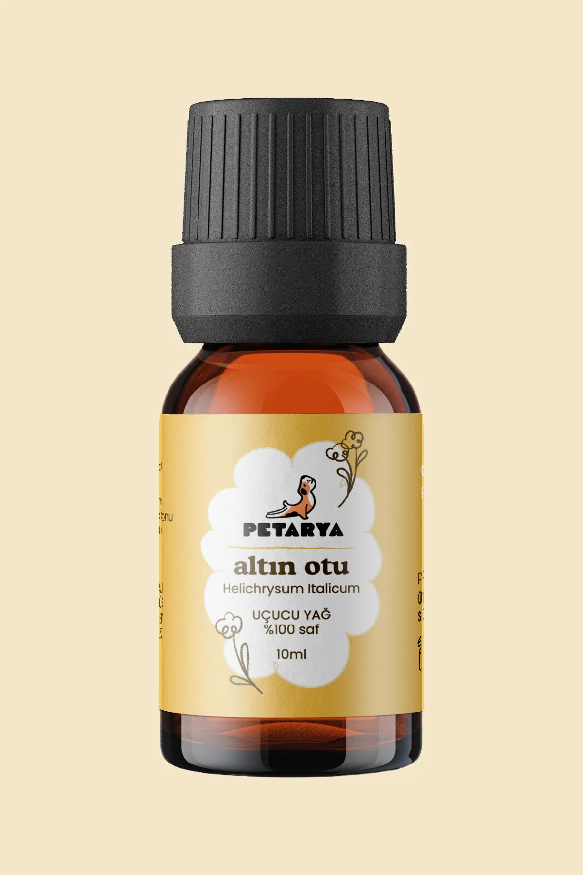 روغن مراقبتی گلدن 100 ٪ خوراکی خالص هلیکریوم ایتالیکوم 10 میل PETARYA