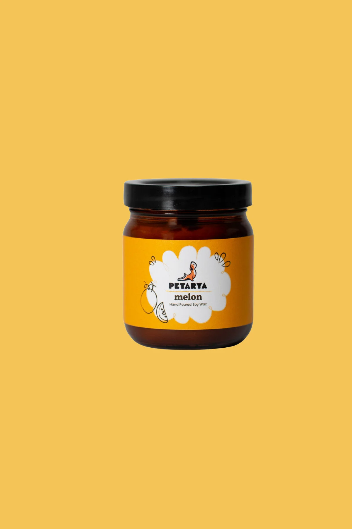 شمع و چراغ زرد خربزه طبیعی سویا ضروری اورجینال PETARYA