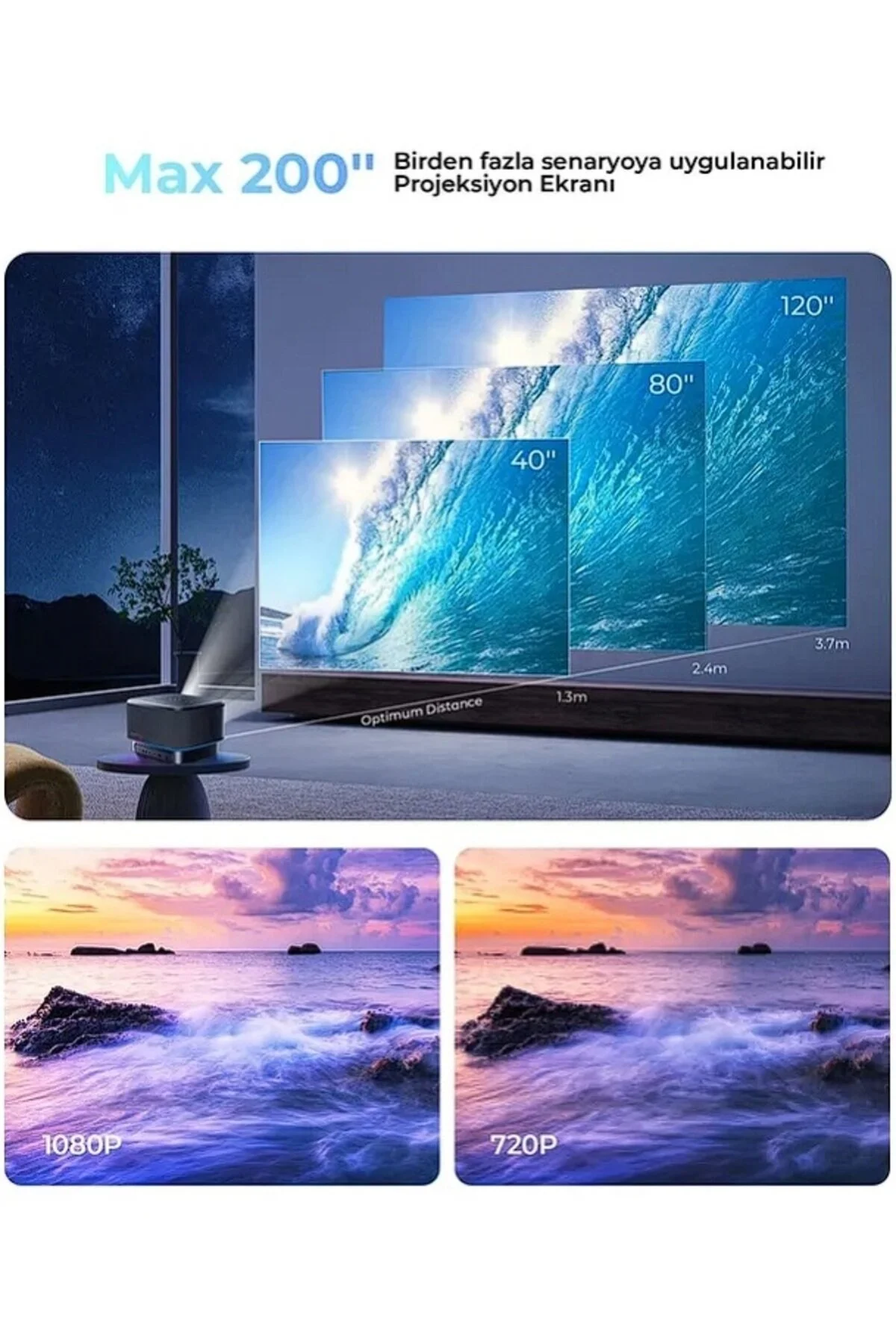 پروژکتور 4K پشتیبانی از تصمیم خودکار 5GHZ WIFI اتصال بی سیم GOOGLE دستگاه پیش بینی حق بیمه مجوز Havit