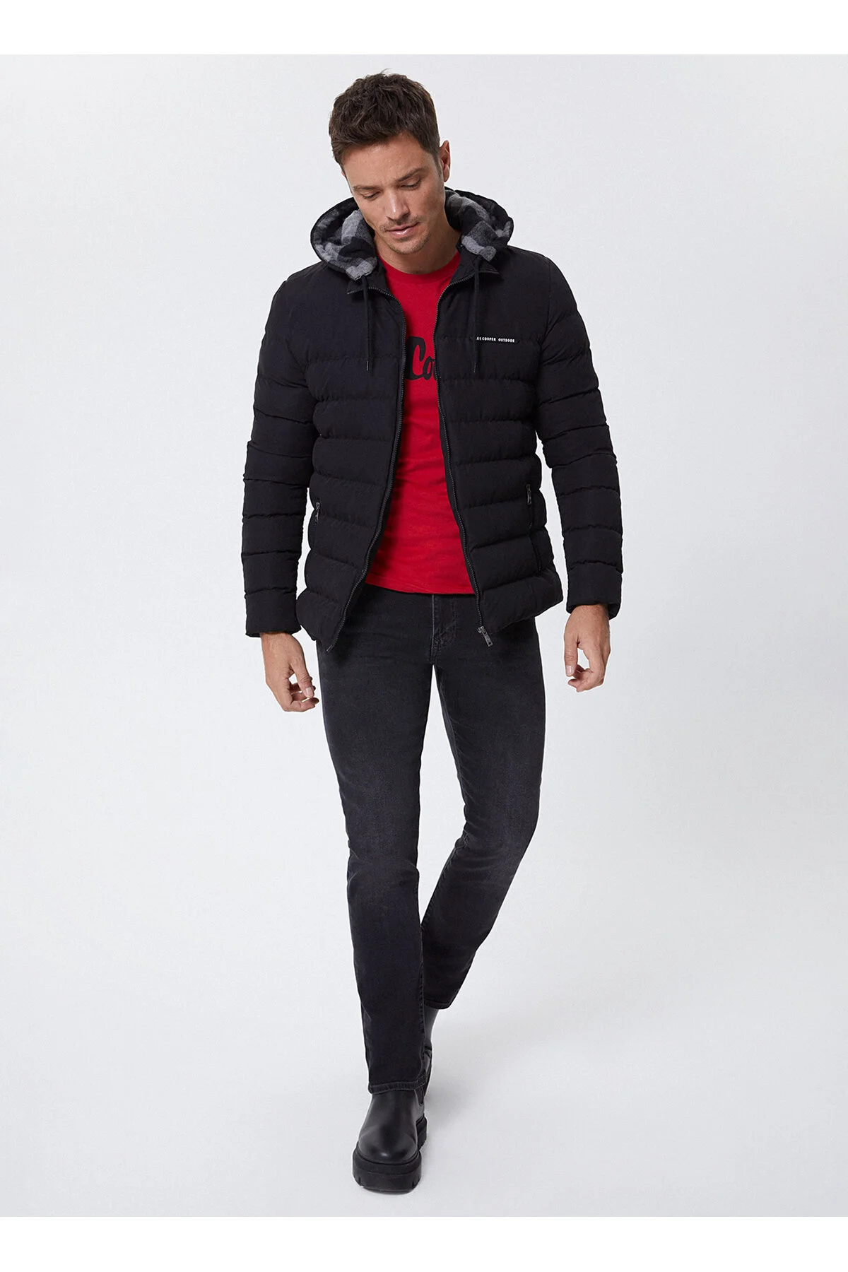 کاپشن مانتو مردانه مشکی 241 LCM 232004 GLORY BLACK Lee Cooper