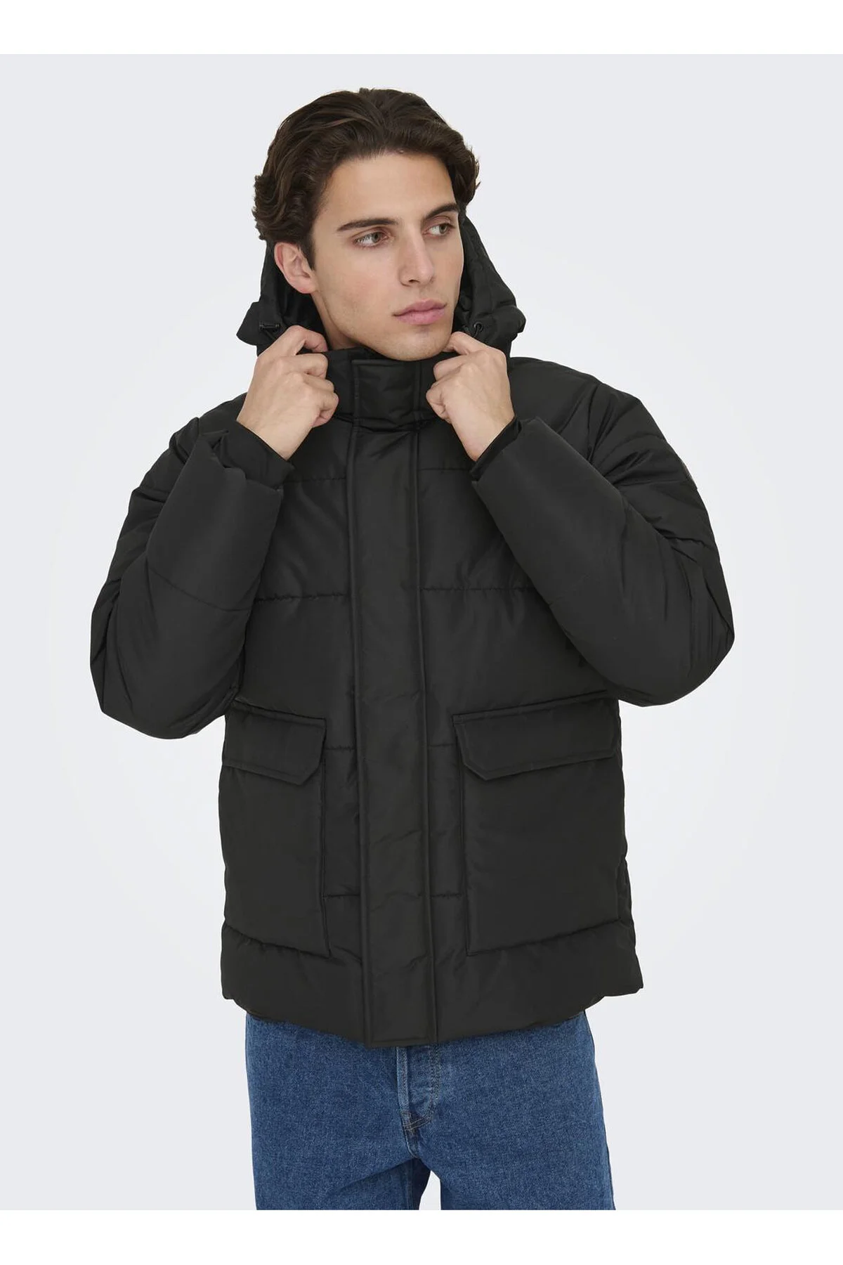 کاپشن کت مردانه مشکی ONSCARL LIFE JACKET NOOS OT Only & Sons