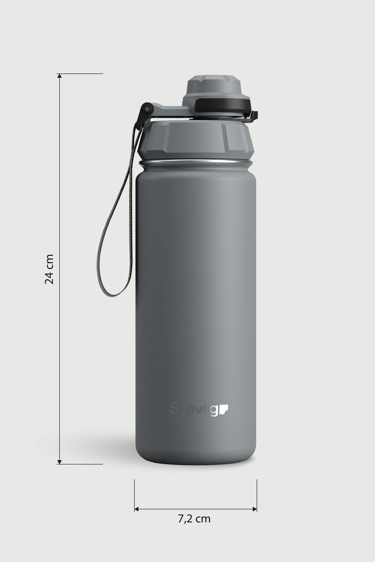 فلاسک 1 قمقمه فولادی ضد نشتی 500 میلی لیتری GREY ST 209 اورجینال Stevig