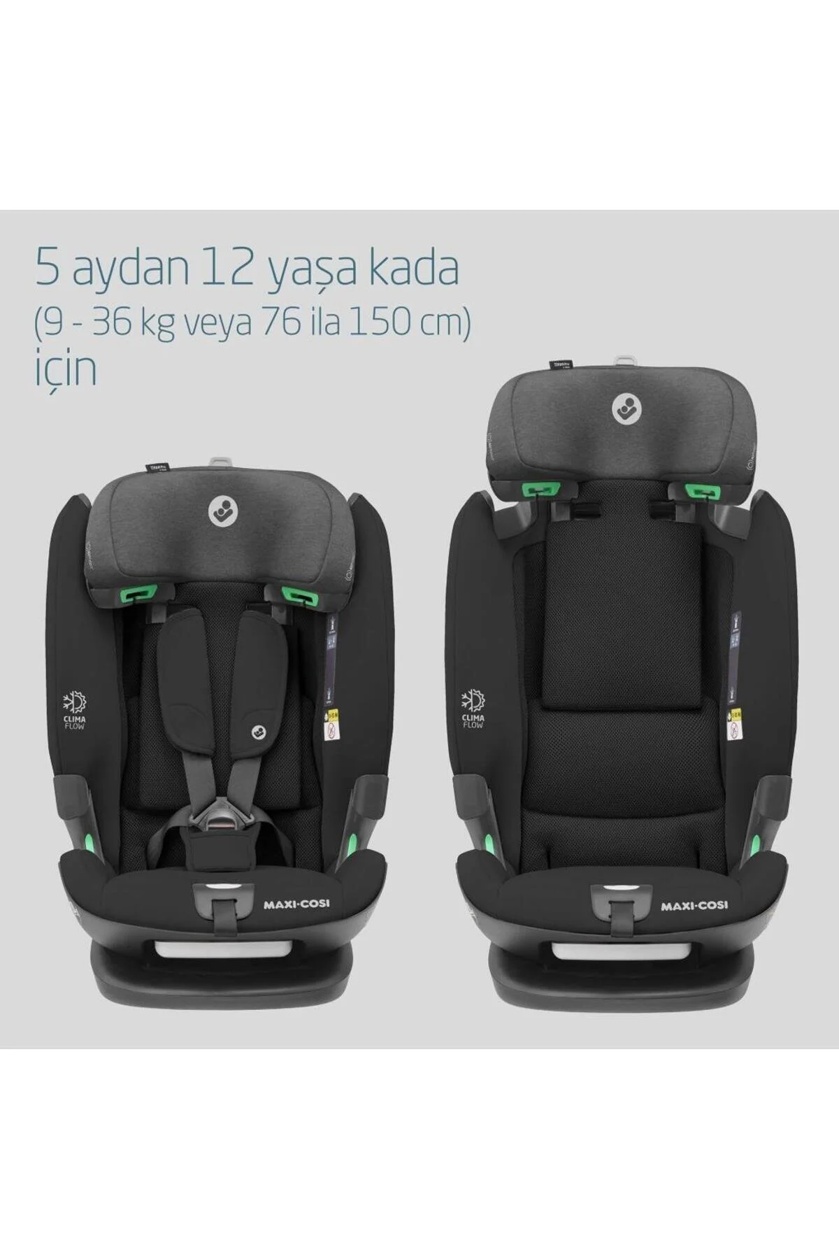 صندلی خودرو مشکی دخترانه و پسرانه بچگانه ماشین Titan Pro I size 9 36 کیلوگرمی با Adac Authentic Maxi-Cosi
