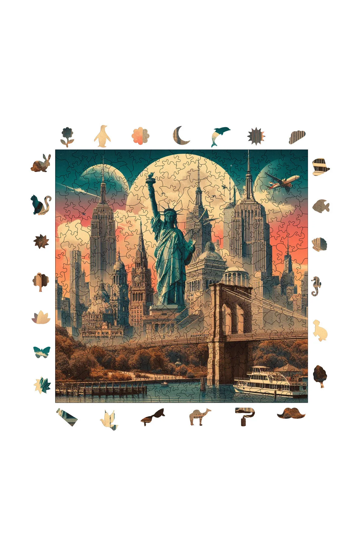 پازل چوبی نمادین نیویورک 353 قطعه 29X29 سانتی متر از ترکیه WePuzzleUp