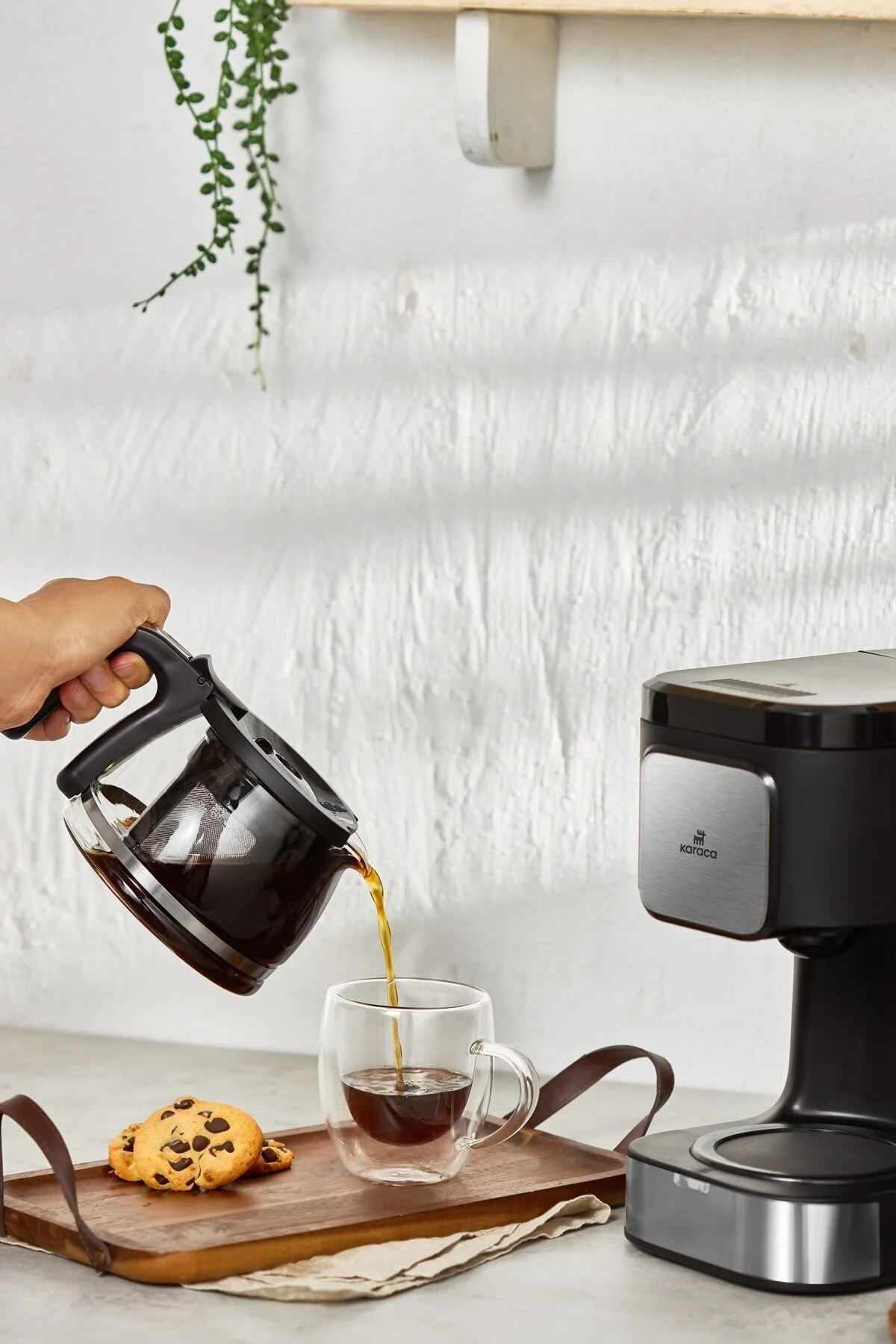 قهوه ساز فیلتری دستگاه جوش و چای فیلتر 2 در 1 INOX IN COFFEE BREW با ویژگی رایحه اورجینال Karaca