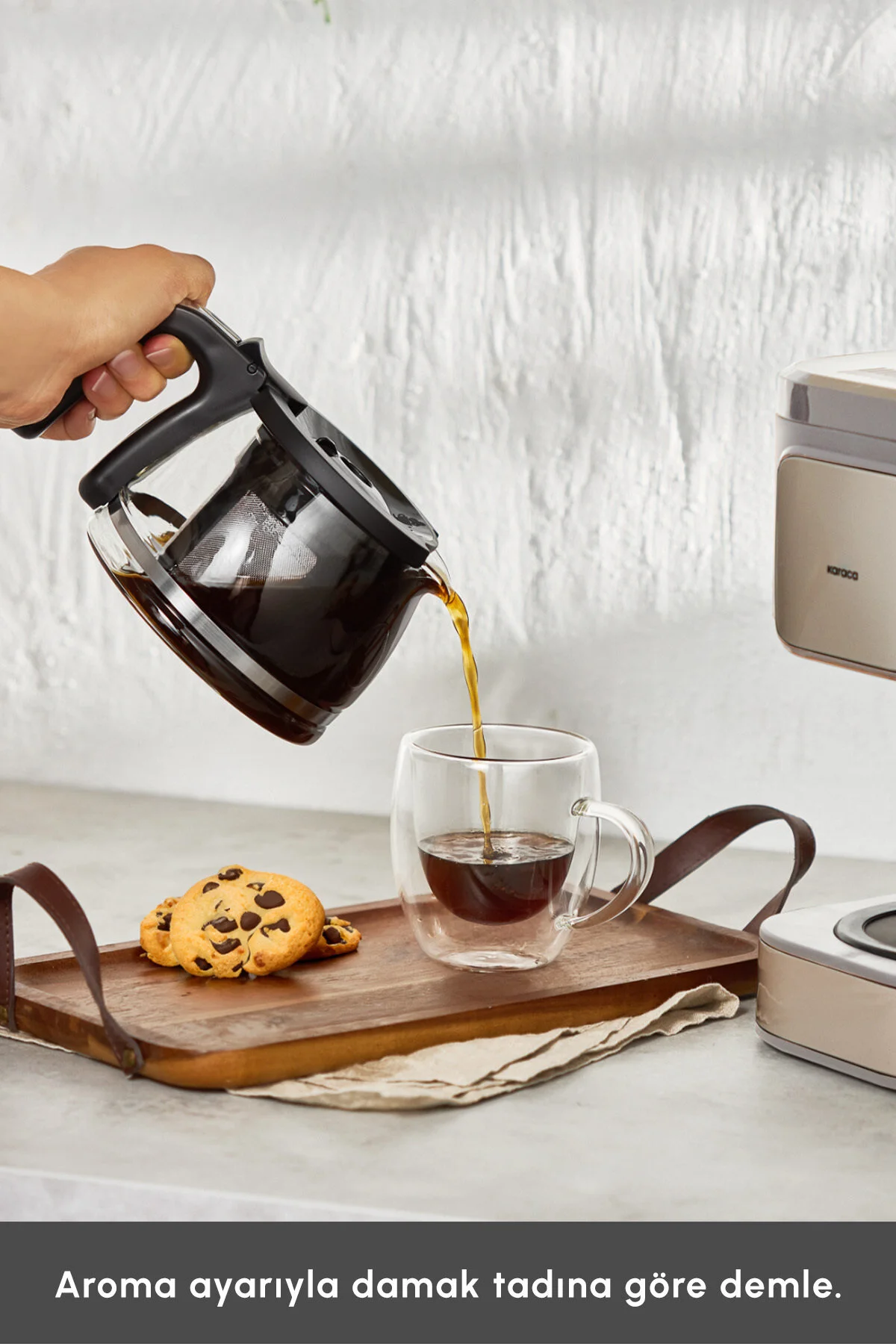 قهوه ساز فیلتری دستگاه لاته و چای با رایحه JUST COFFEE 2 IN 1 FILTER اورجینال Karaca