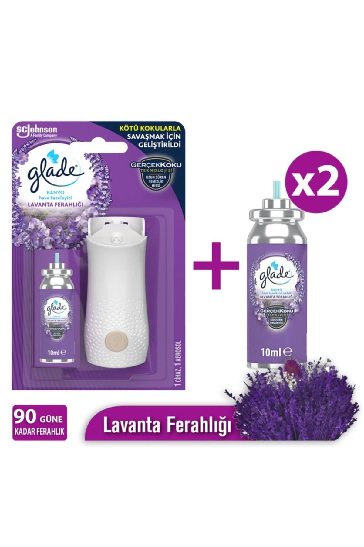 Glade طراوت کننده هوای حمام، اسطوخودوس به مدت 90 روز