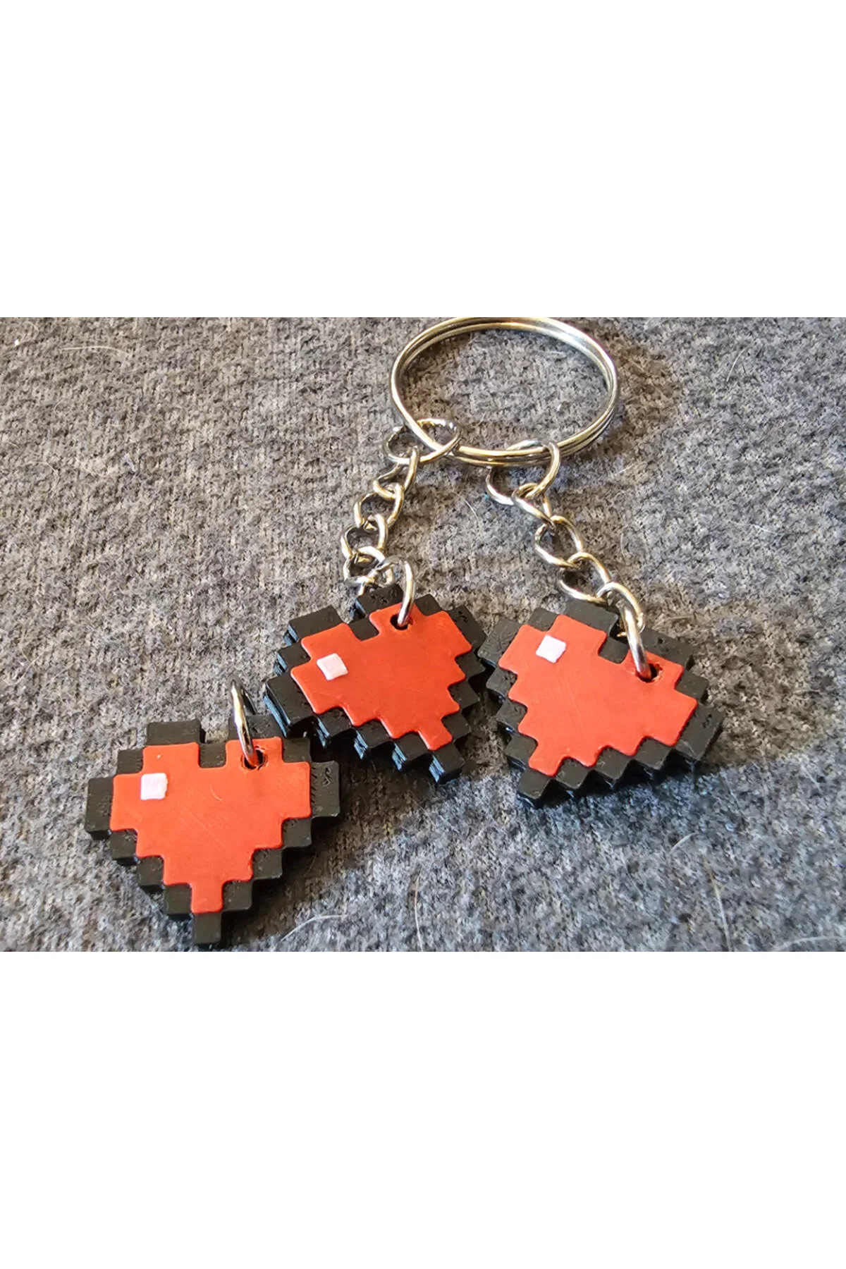 جاکلیدی MINECRAFT HEART CHARM – هدیه زیبای ویژه برای عاشقان لوازم جانبی پرینت سه بعدی 1 قطعه Genel Markalar