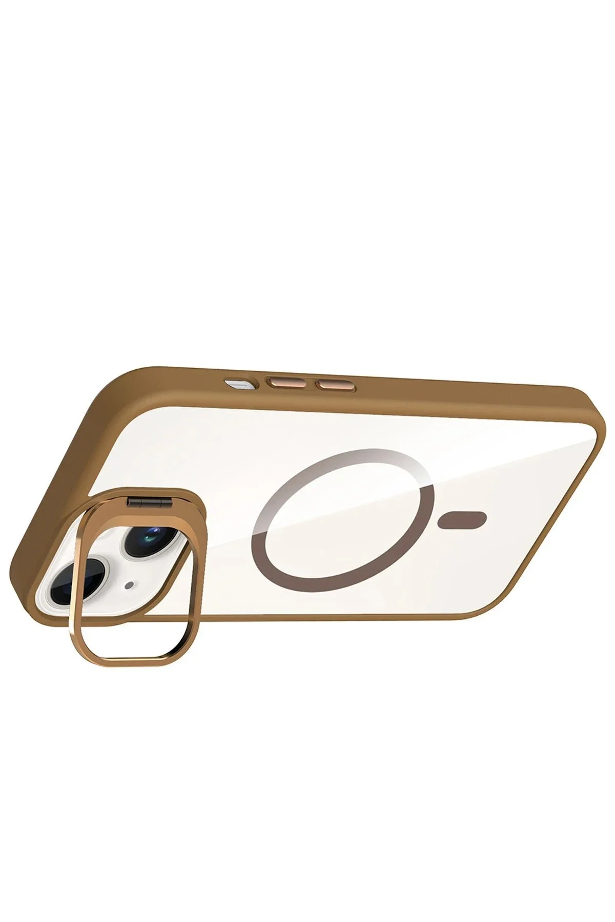 کاور و قاب APPLE IPHONE 13 REMIM LENS MAGSAFE COVER قهوه ای İsmiyle Al