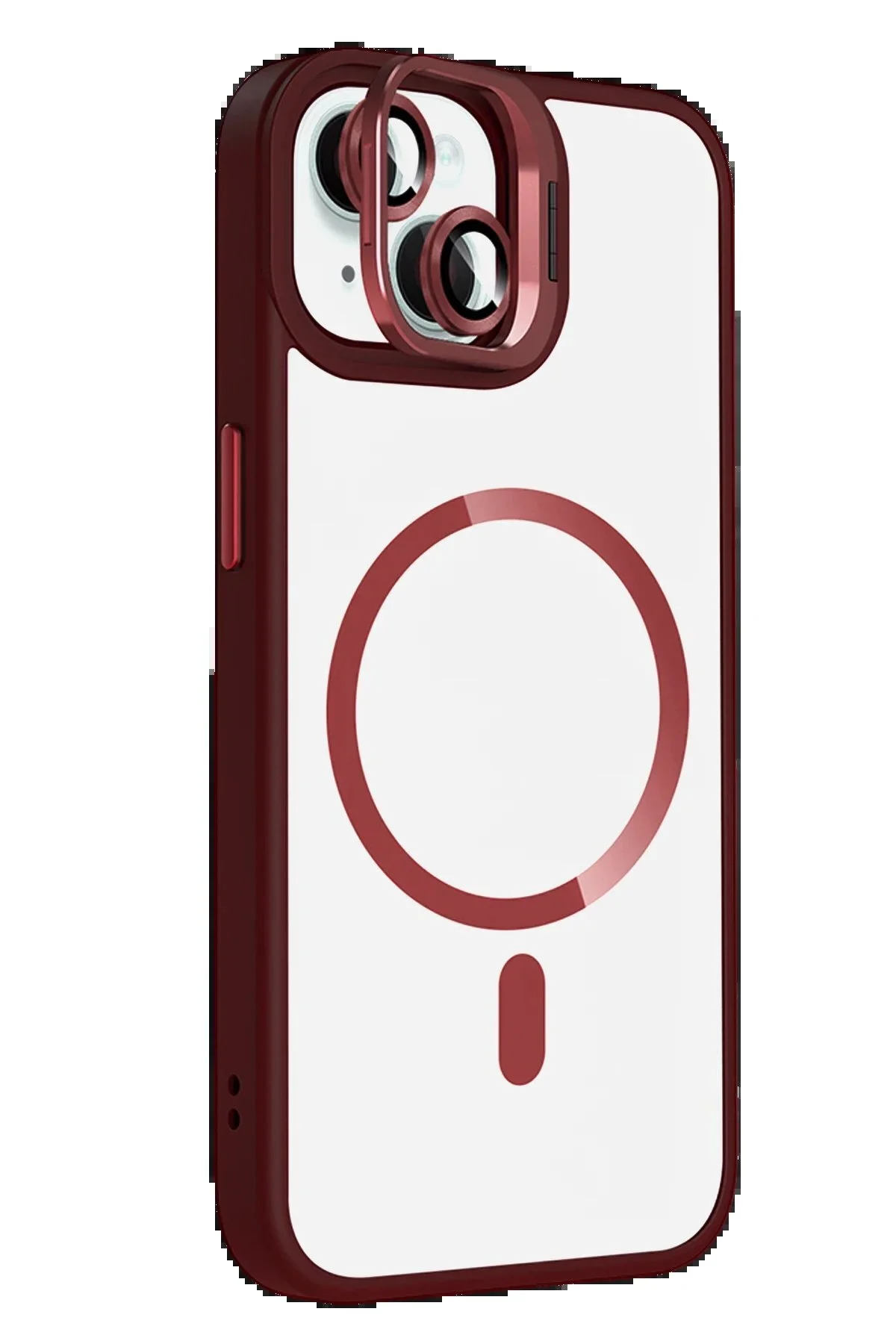 کاور و قاب APPLE IPHONE 15 PLUS REMIM LENS MAGSAFE COVER CLARET RED Genel Markalar