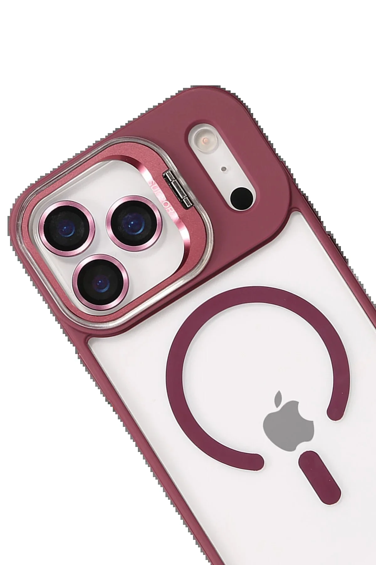 کاور و قاب APPLE IPHONE 17 PRO MAX REMIM LENS MAGSAFE COVER CLARET RED İsmiyle Al