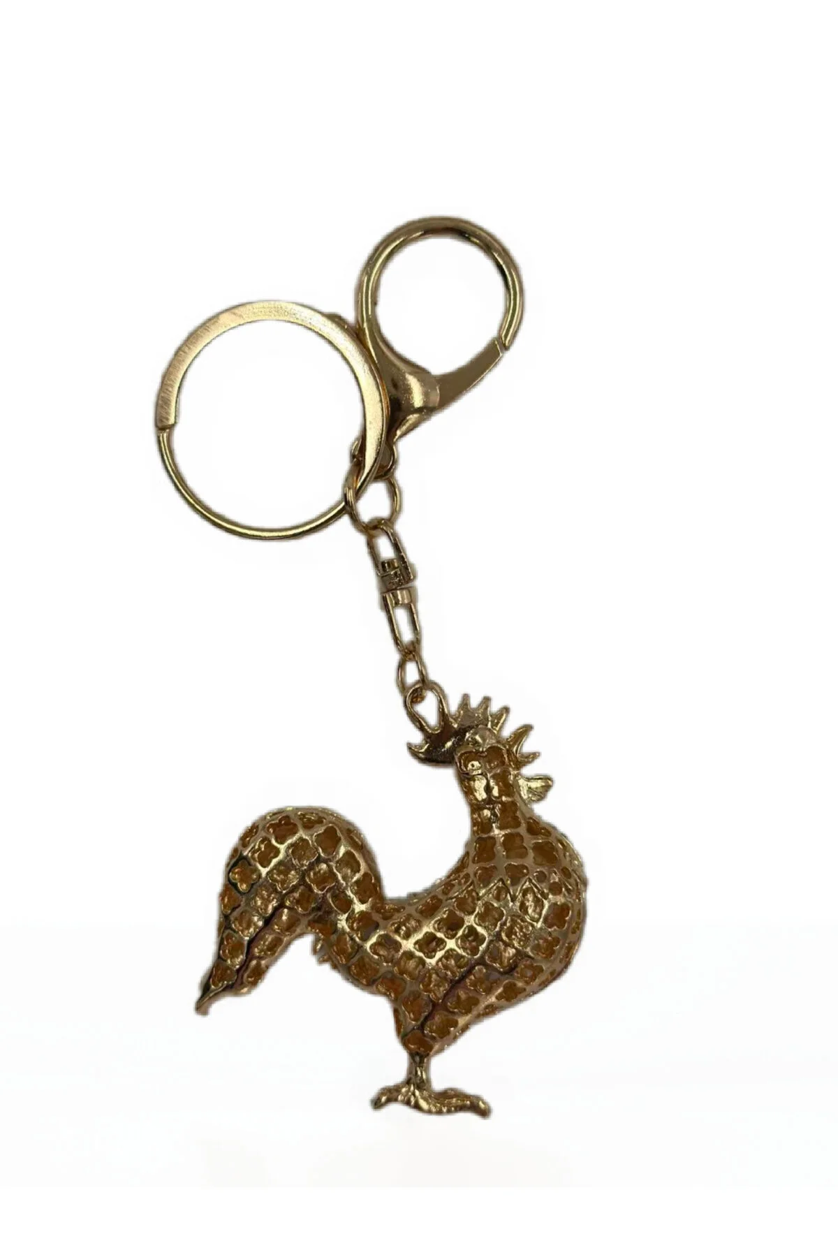 جلیقه کلید جاکلیدی فلزی با فیگور خروس سنگی رنگی MD Moda Accessories