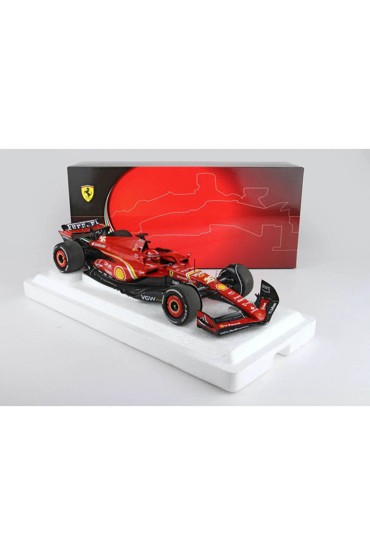 مدل خودرو 1:18 فراری SF 24 16 چارلز لکلرک – استرالیا GP 2024 BBR241816 | ماشین اورجینال BBR