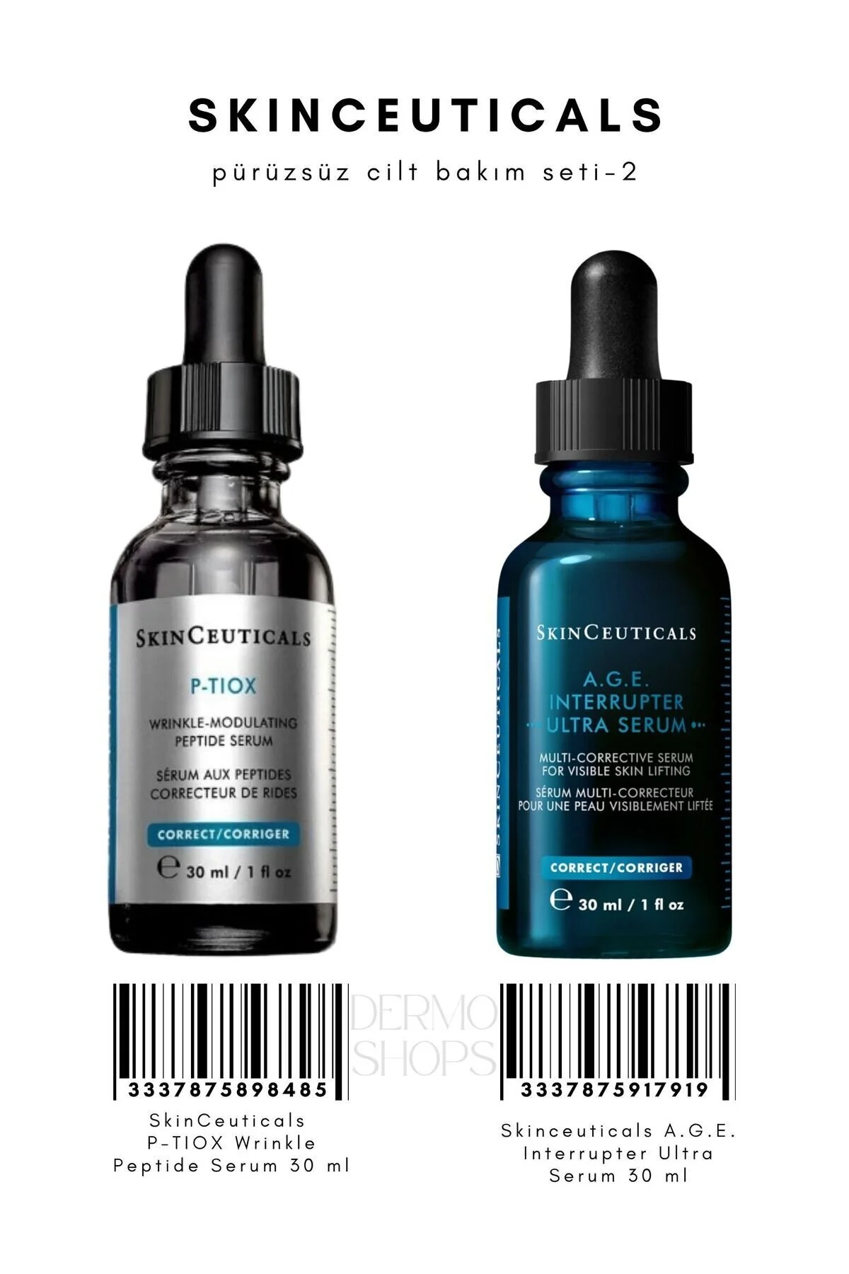ست مراقبت پوست سرم پپتید ضد چروک 30ML A.G.E. ترمیم کننده 30 میل اورجینال Skinceuticals