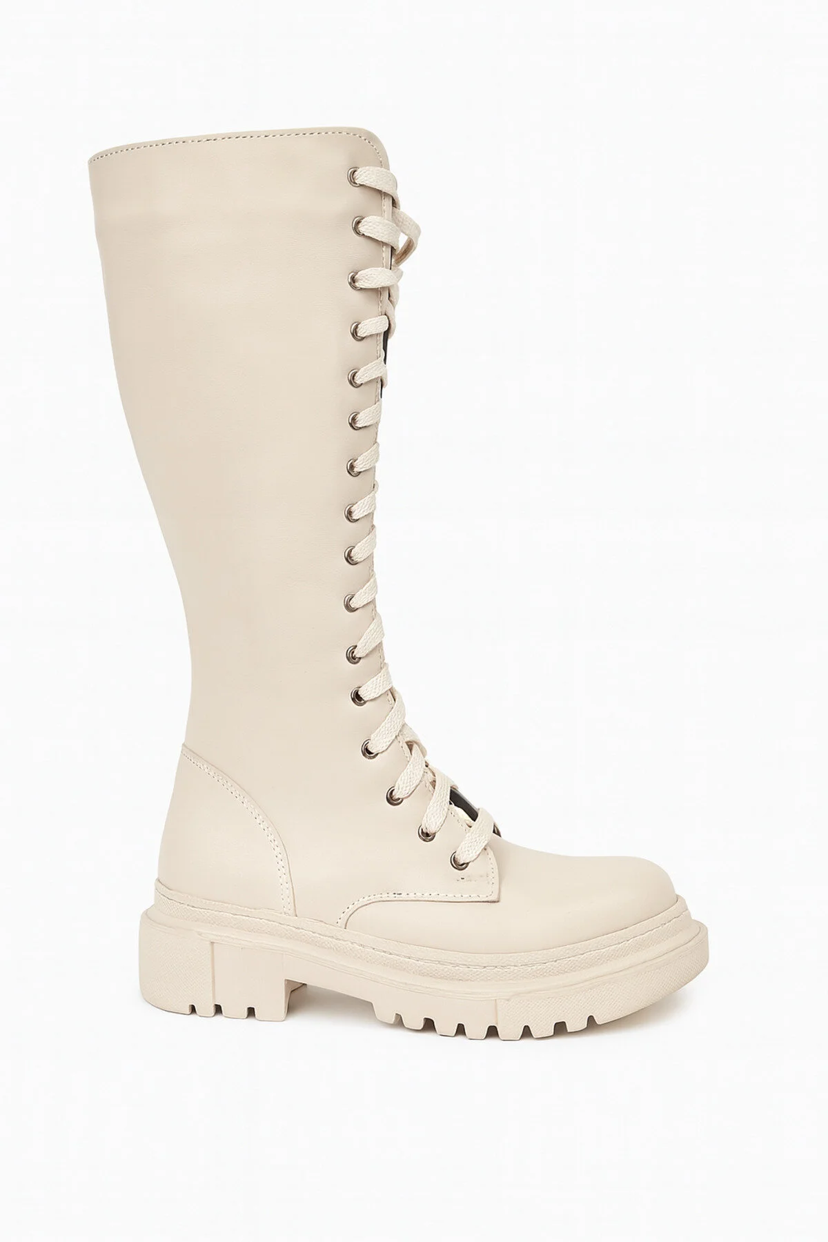 چکمه های چرمی سفید اورجینال samshoes
