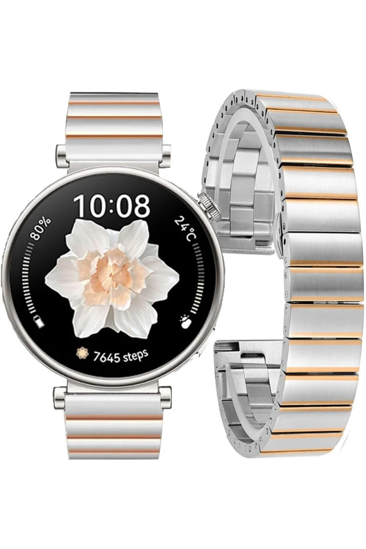 بند ساعت هوشمند از جنس استیل 18 میلی‌متری با جزئیات رنگی سازگار HUAWEI WATCH GT 5 41 redmud teknoloji