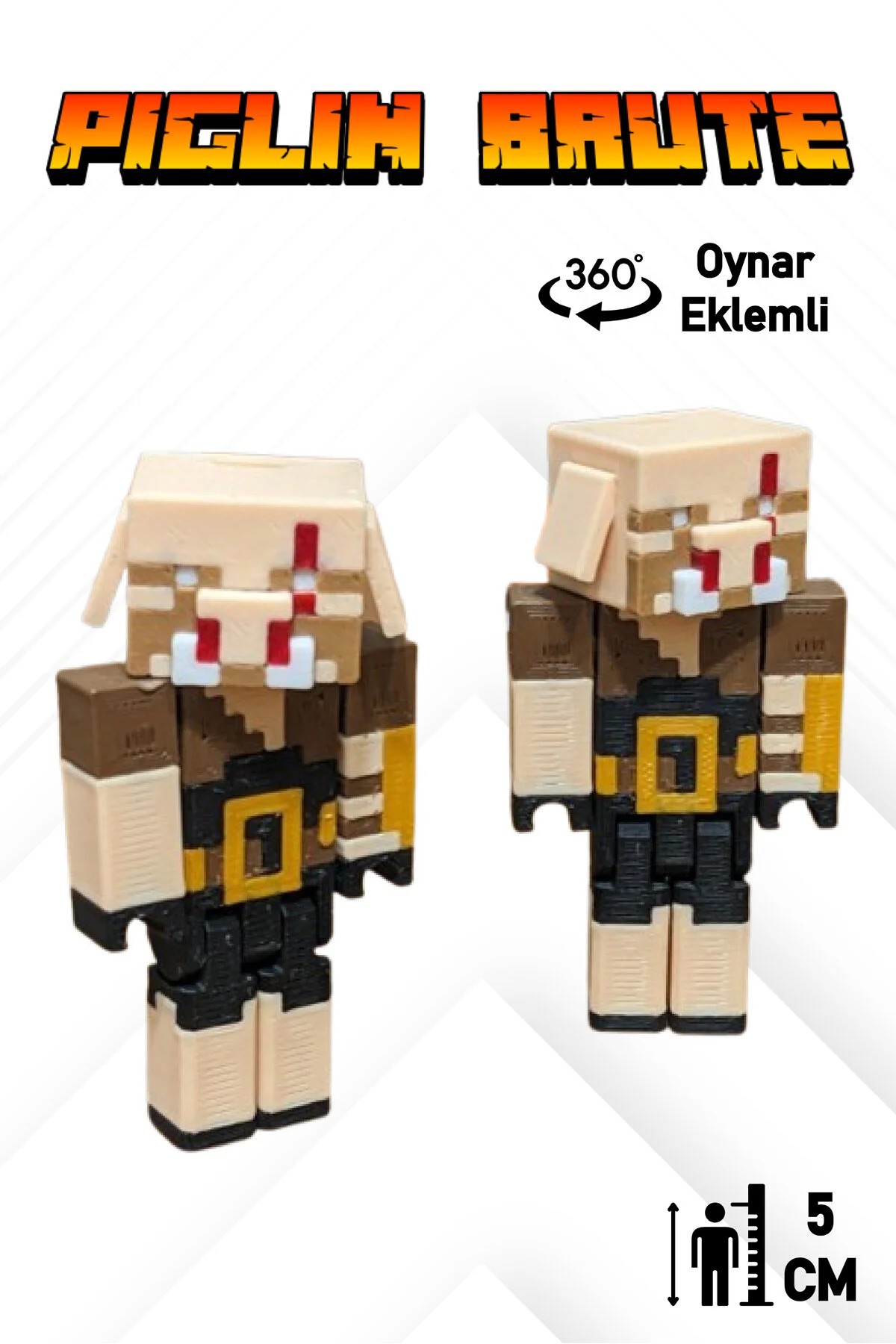 اسباب بازی های فیگور شخصیت MINECRAFT NETHER WARRIOR PIGLIN BRUTE 5CM POSABLE ARTICULATED CHARACTER GiginGo
