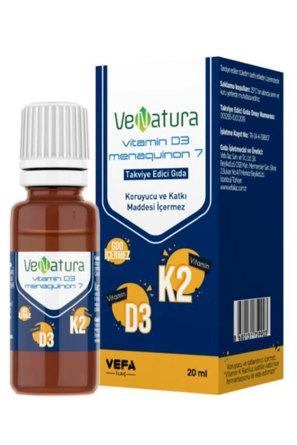 قطره ویتامین D3 K2 وناتورا 20 میلی لیتر واناتورا Venatura