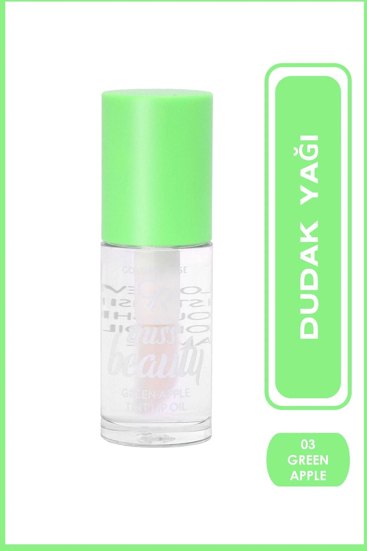 کرم لب و اسکراب MISS BEAUTY TINT LIP OIL 03 سیب سبز روغن Golden Rose