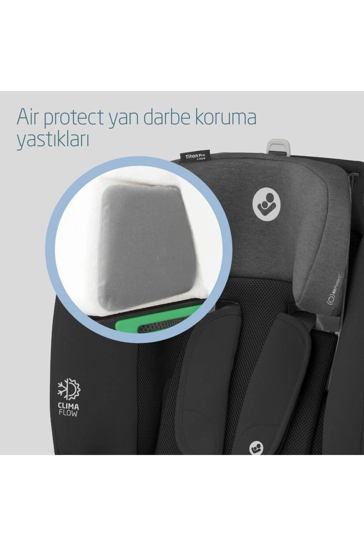 صندلی خودرو مشکی دخترانه و پسرانه بچگانه ماشین Titan Pro I size 9 36 کیلوگرمی با Adac Authentic Maxi-Cosi