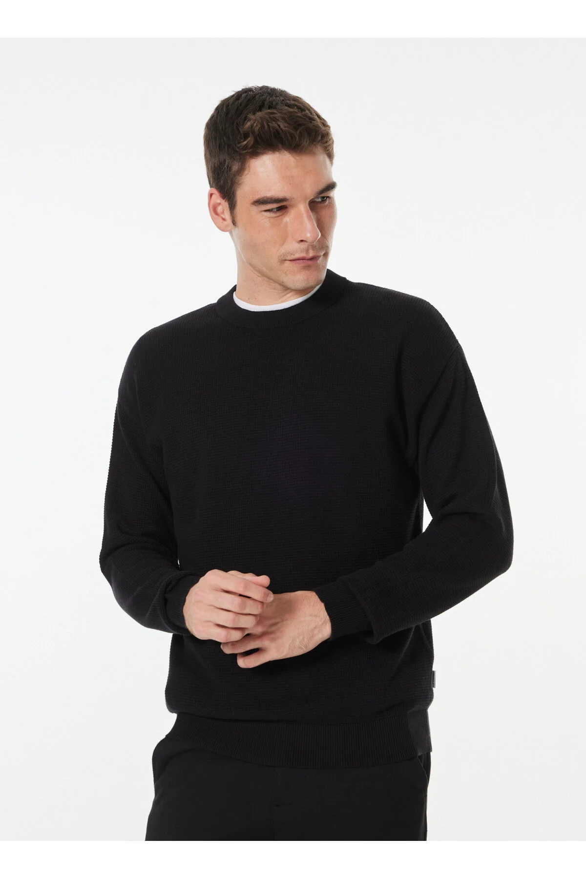 پلیور مردانه دوچرخه سواری یاکا ژاکت مردان سیاه آرام JORSCOTT گردن گره Jack & Jones