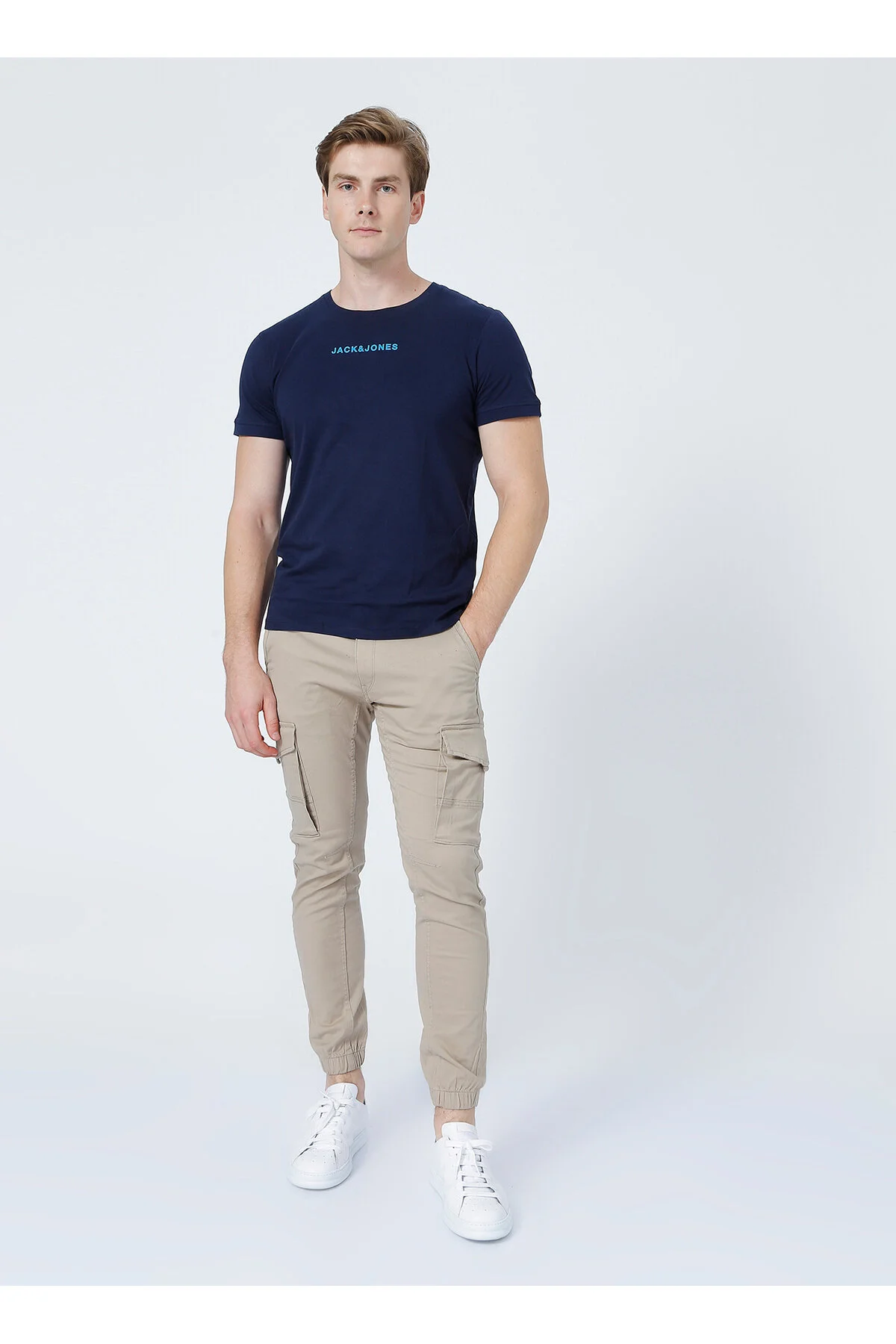 شلوار نود مردانه کرم جک اند جونز Jack Jones برند دانمارک Jack & Jones