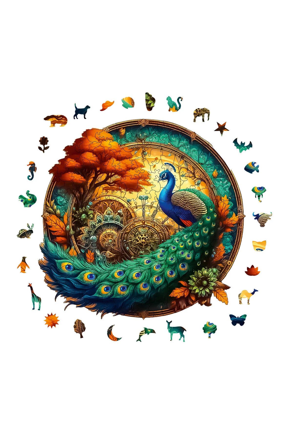 پازل چوبی طاووس 220 قطعه 29X28 سانتی متر از ترکیه WePuzzleUp
