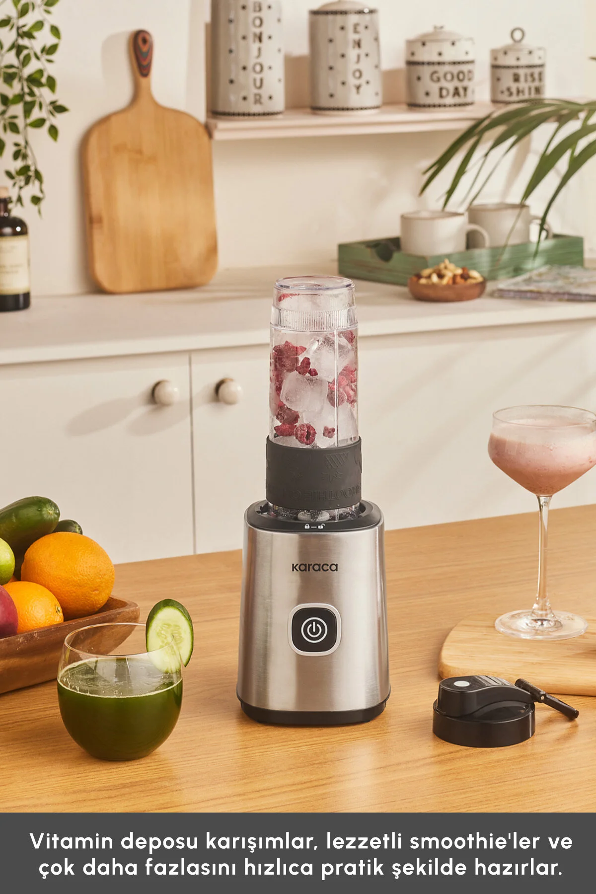 مخلوط کن شخصی اسموتی ON THE GO PERSONAL 4 BLADE BLENDER INOX اورجینال Karaca