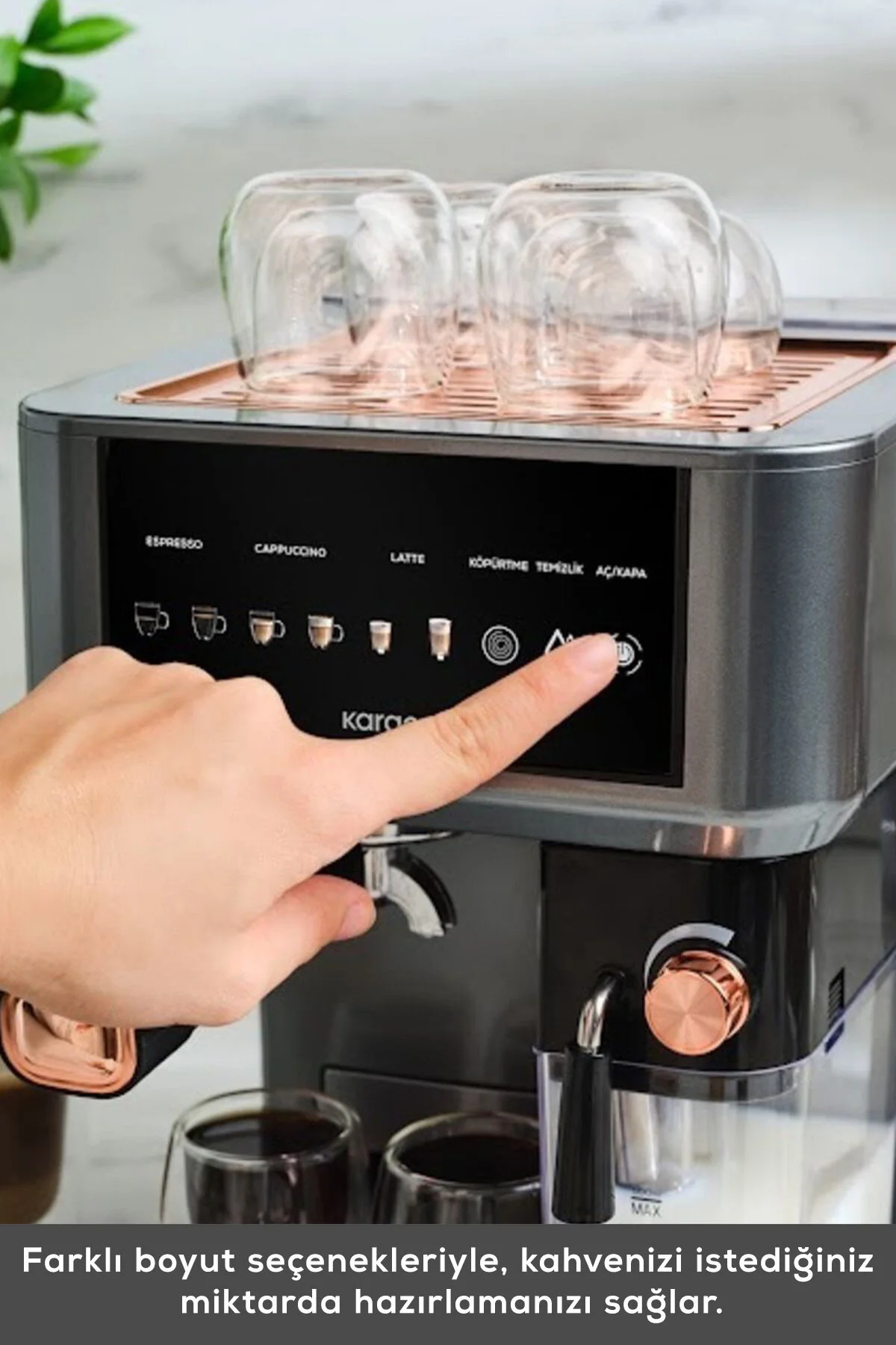 اسپرسوساز تمام‌اتوماتیک با مخزن شیر مسی MyCaffe Barista – مدل S10 Copper