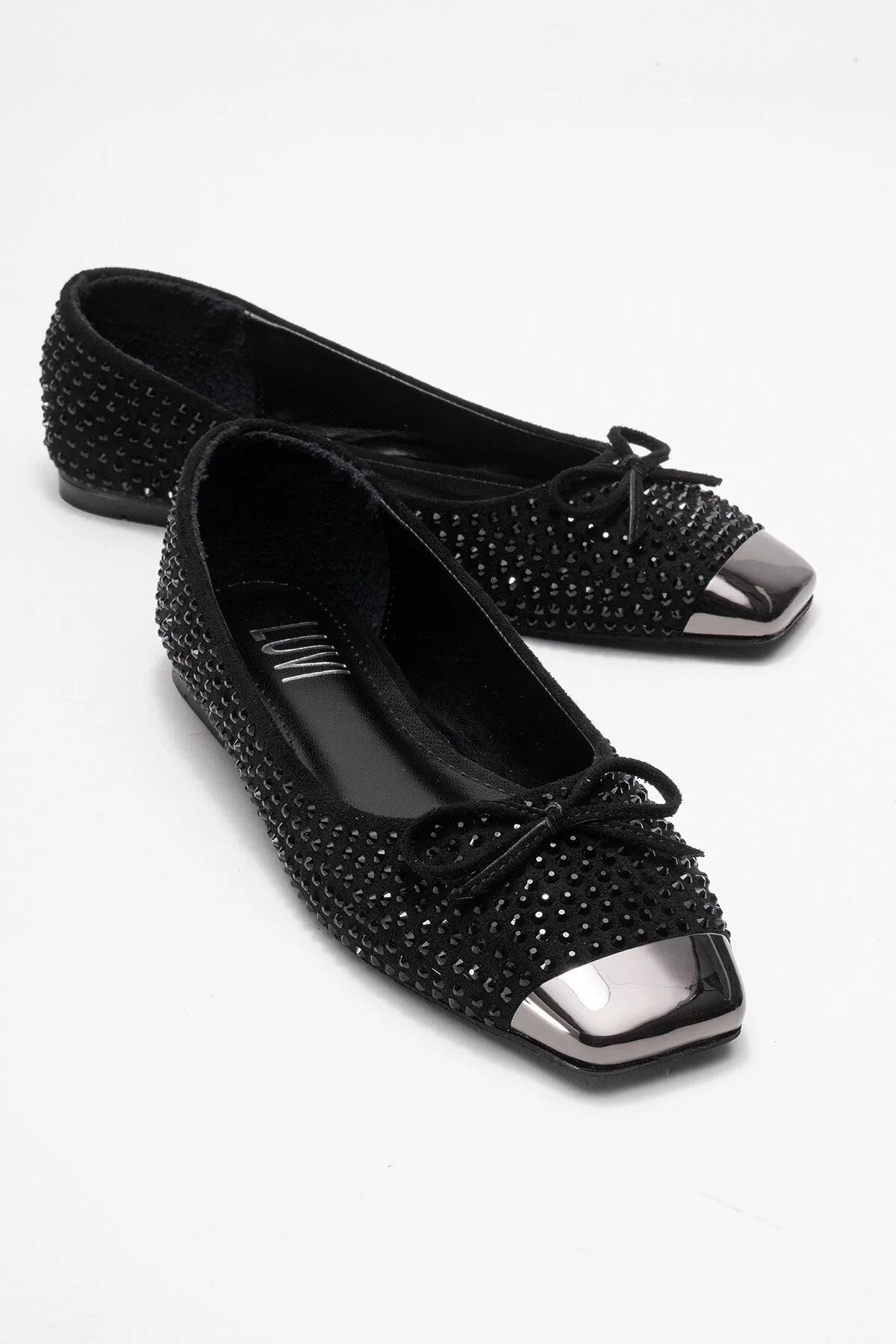 بابیت کفش بچه های دار ABRA BLACK SUEDE STONE BOW luvishoes