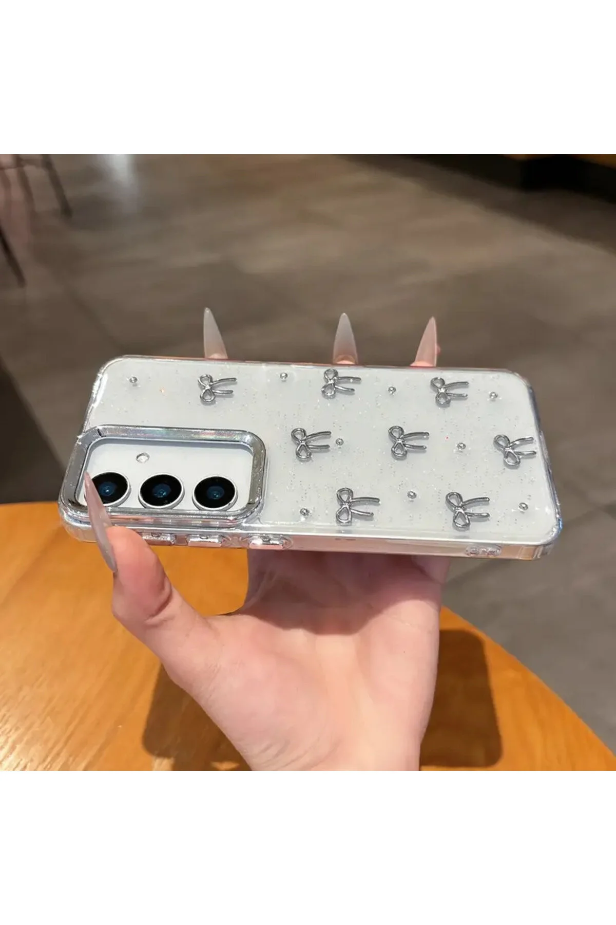 کاور و قاب شفاف سامسونگ GALAXY S25 FE با طراحی کیسه هوا بیرون زدگی دوربین کمان نقره ای Rivor